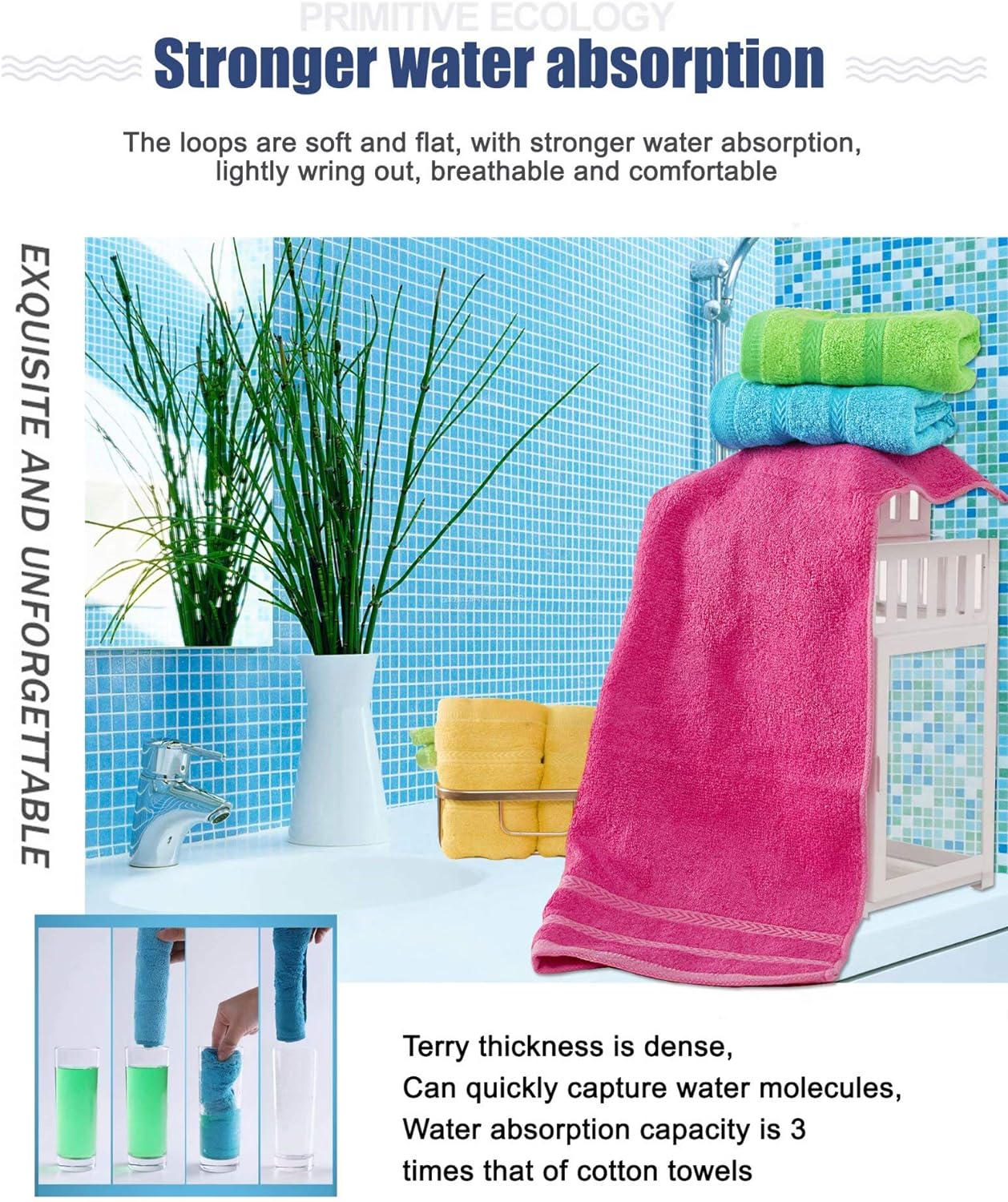 MEMRUI Multicolor Fingertip Towels 4 Pack