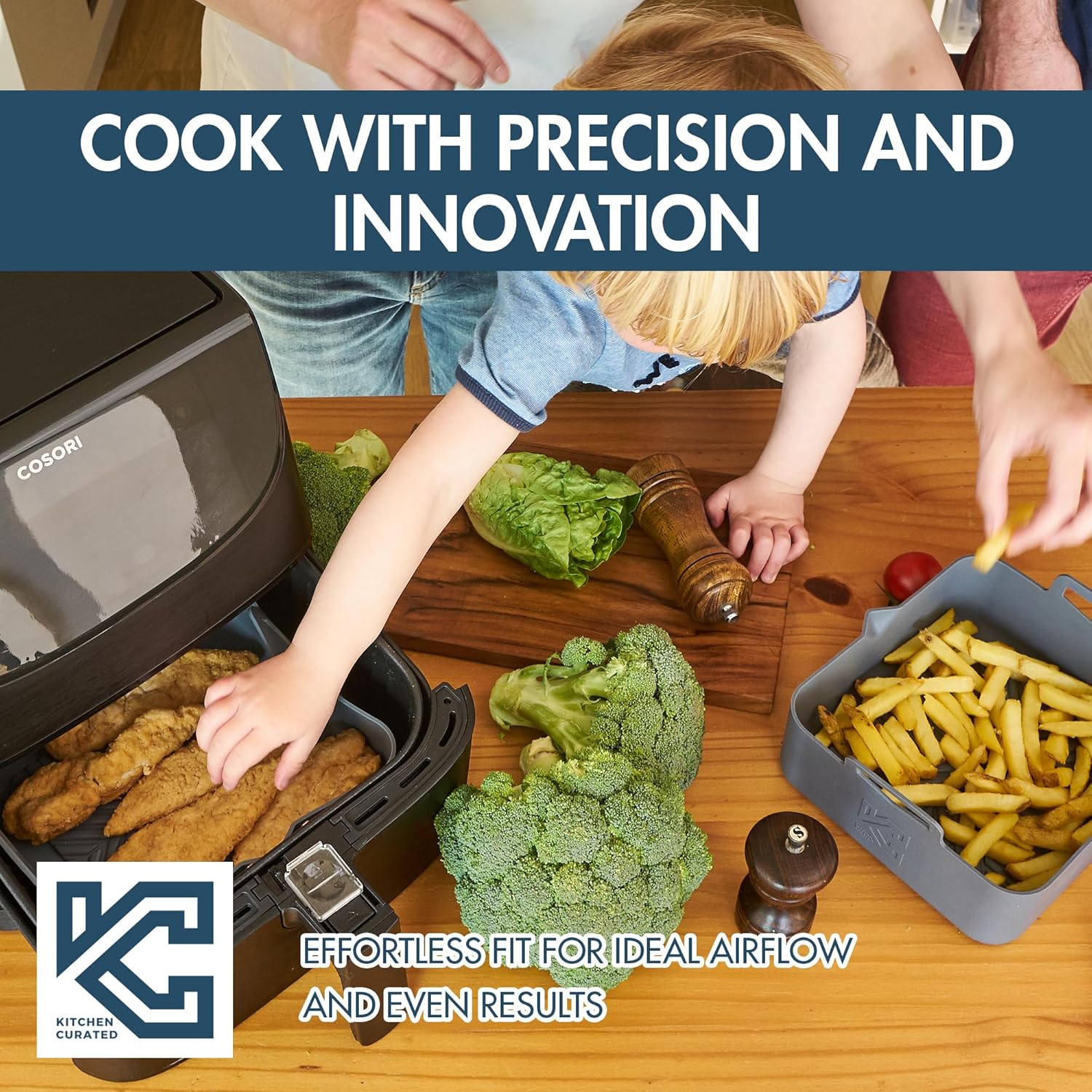 2-Piece Reusable Silicone Air Fryer Liners for Cosori