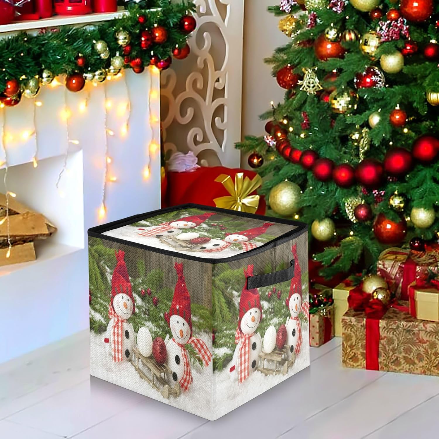 Christmas Snowman Candle Storage Box with Zipper