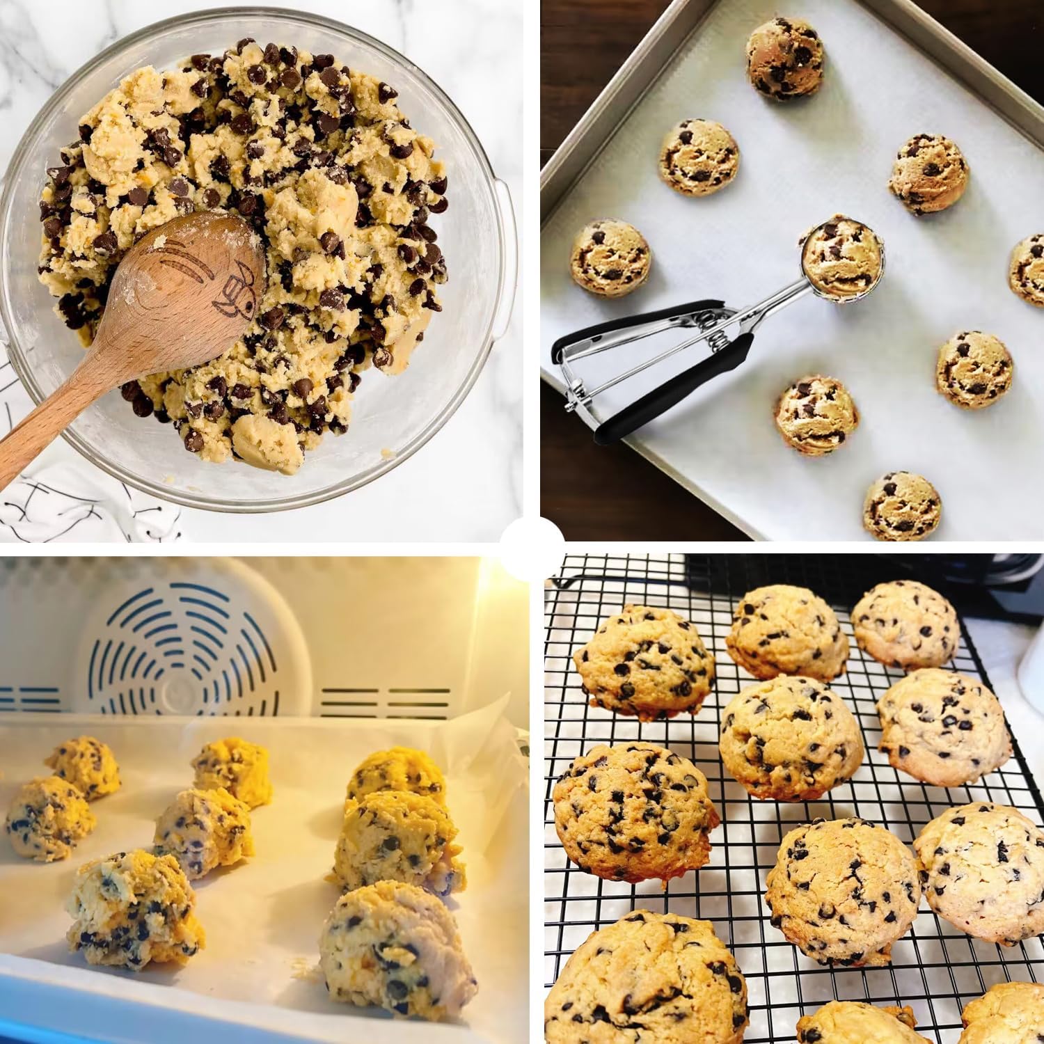 Cookie Scoop Set of 3 with Black Handles