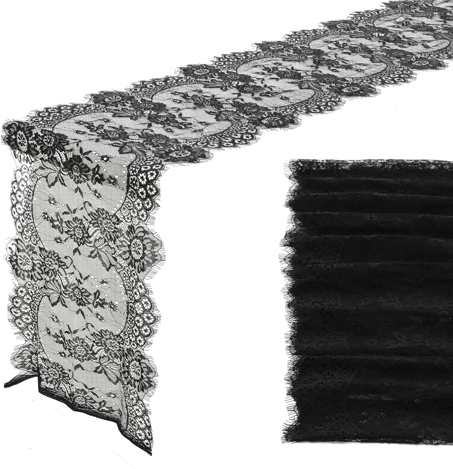 12 Pcs Black Lace Table Runners Rustic Wedding Decor