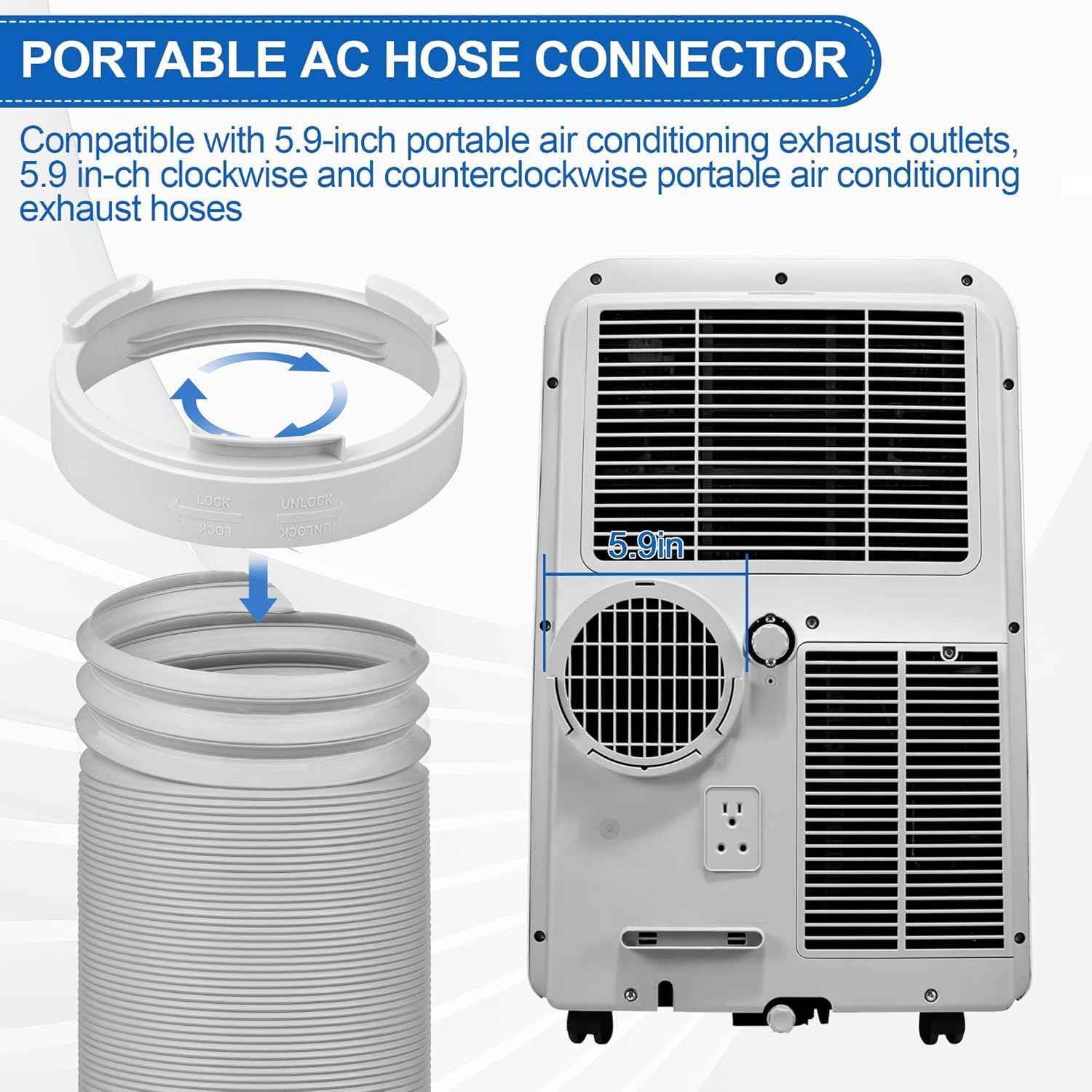 59 Inch Portable AC Hose Coupler Exhaust Adapter