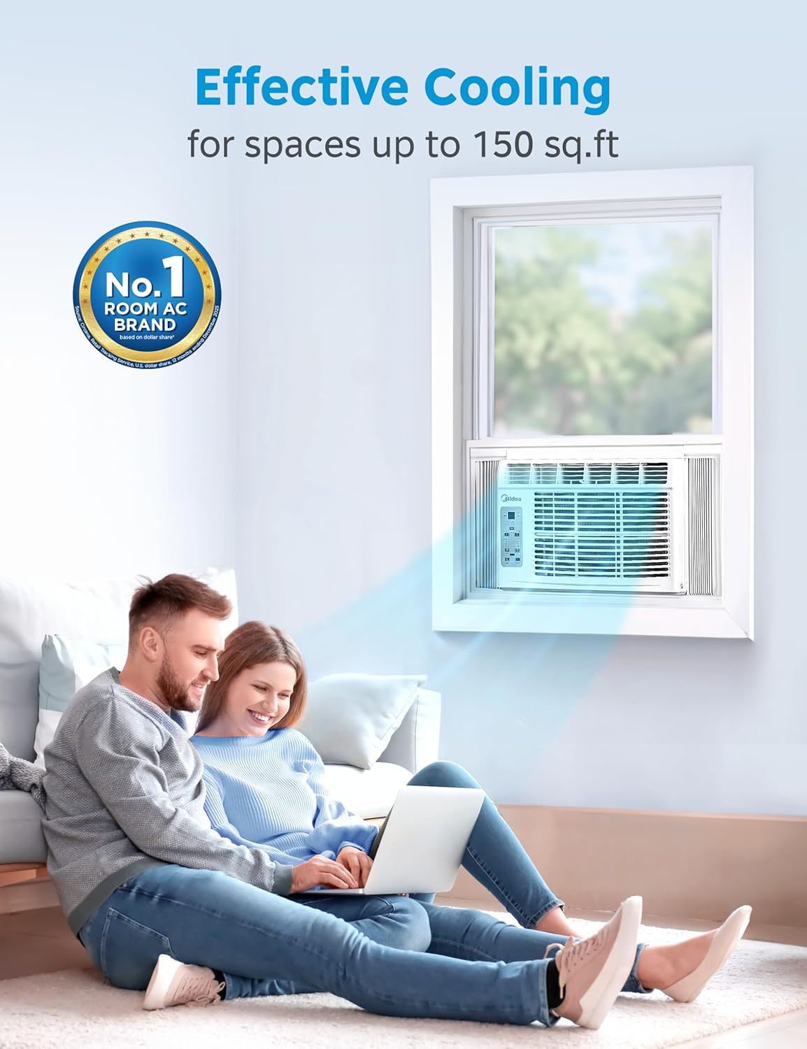 Midea 5000 BTU Window Air Conditioner for 150 Sq Ft Cooling