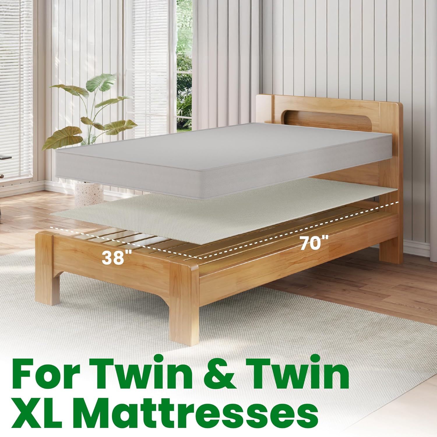 ECOHomes Non Slip Mattress Gripper Pad for Twin Size