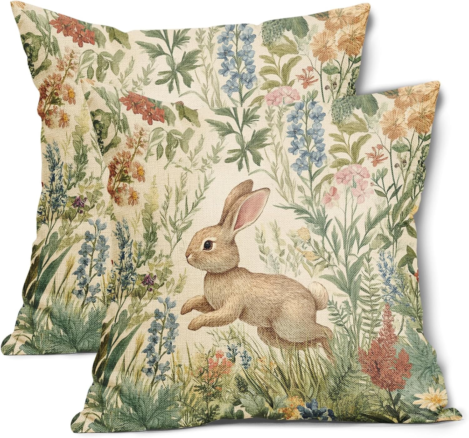 Spring Floral Pillow Covers Set of 2 16x16 Inch