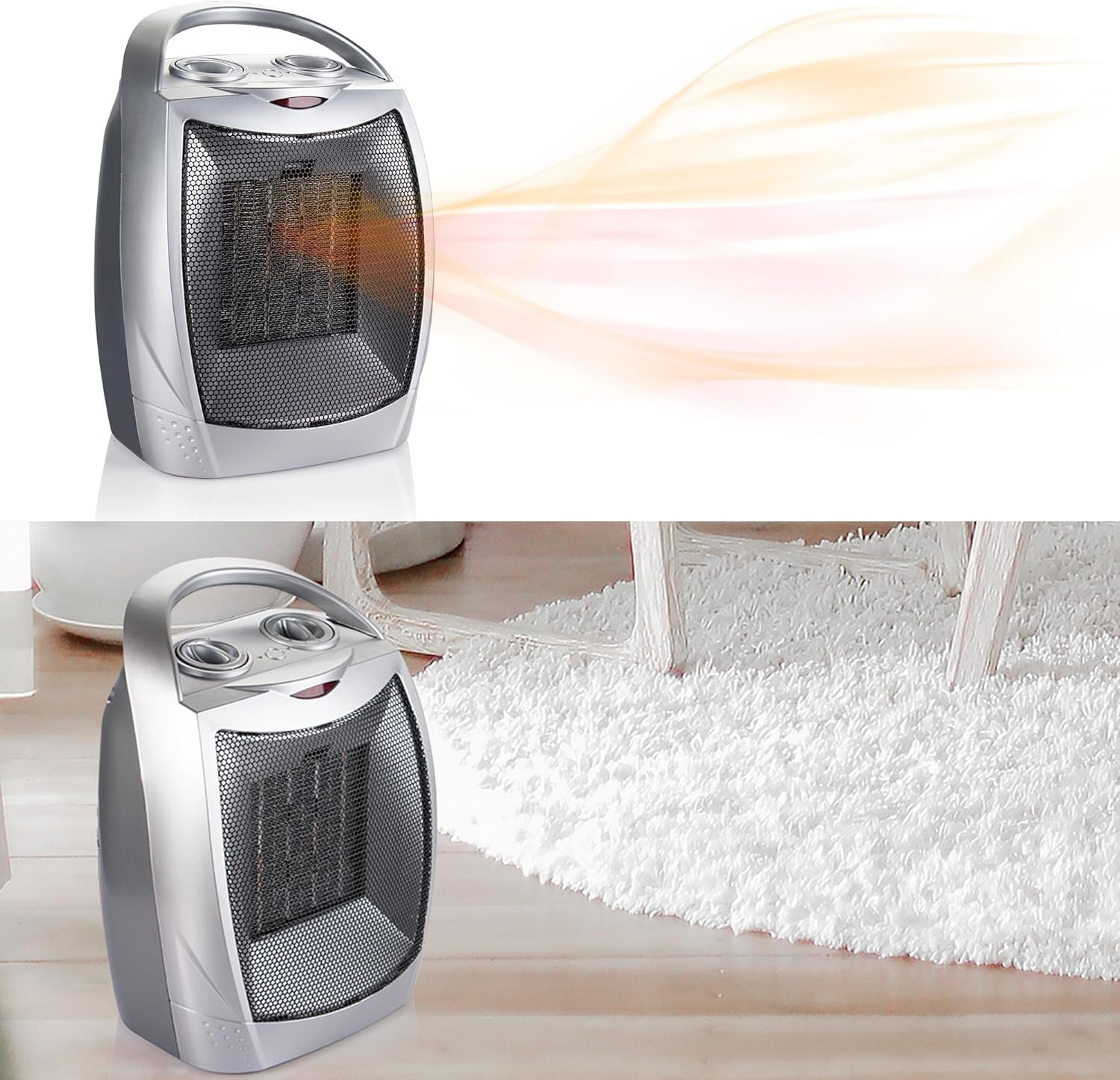 Moonflor 1500W Silver Radiant Space Heater