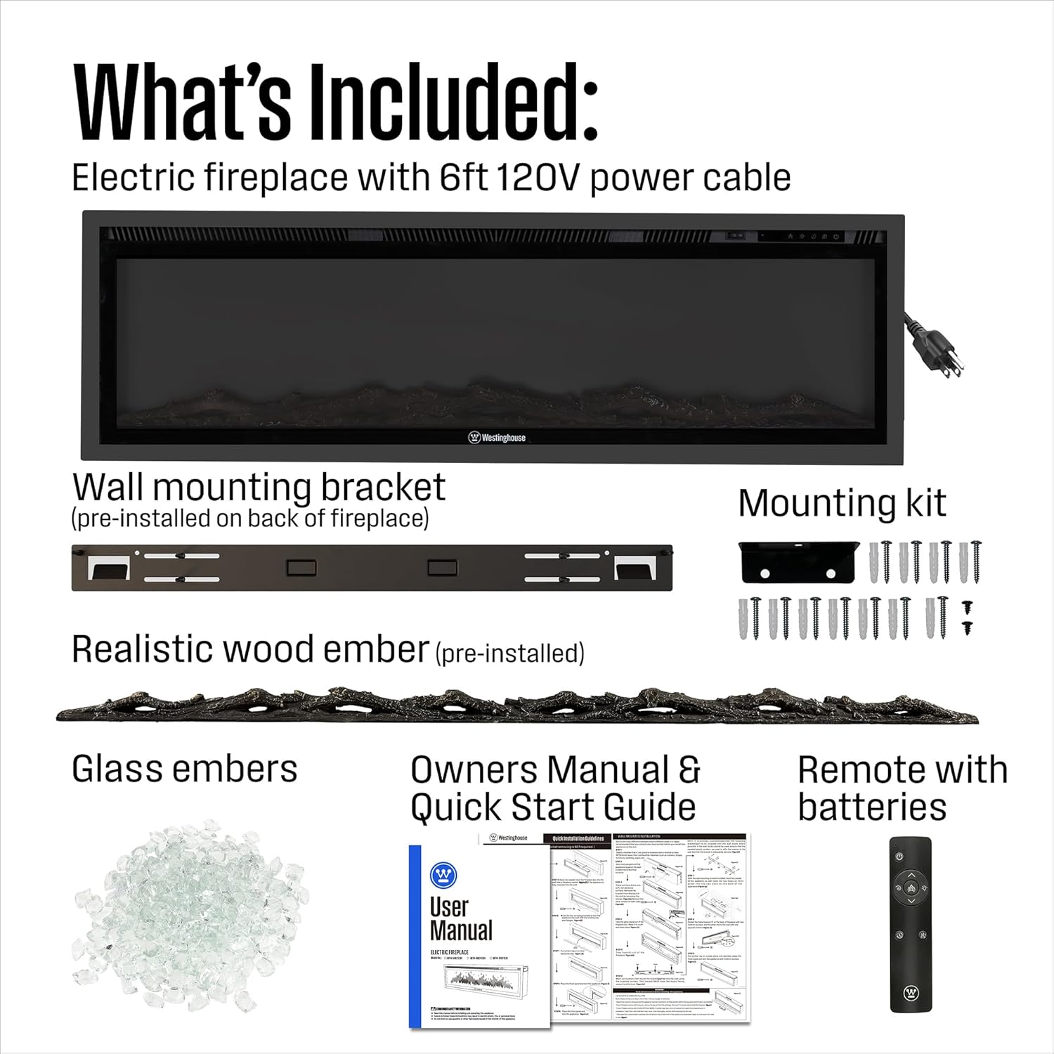 Westinghouse 60 Inch Electric Fireplace Heater