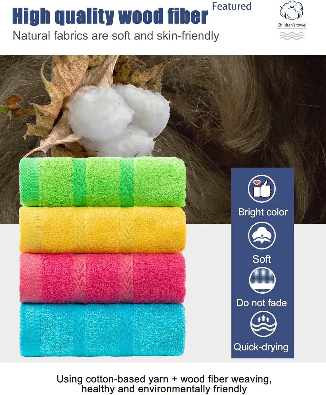 MEMRUI Multicolor Fingertip Towels 4 Pack