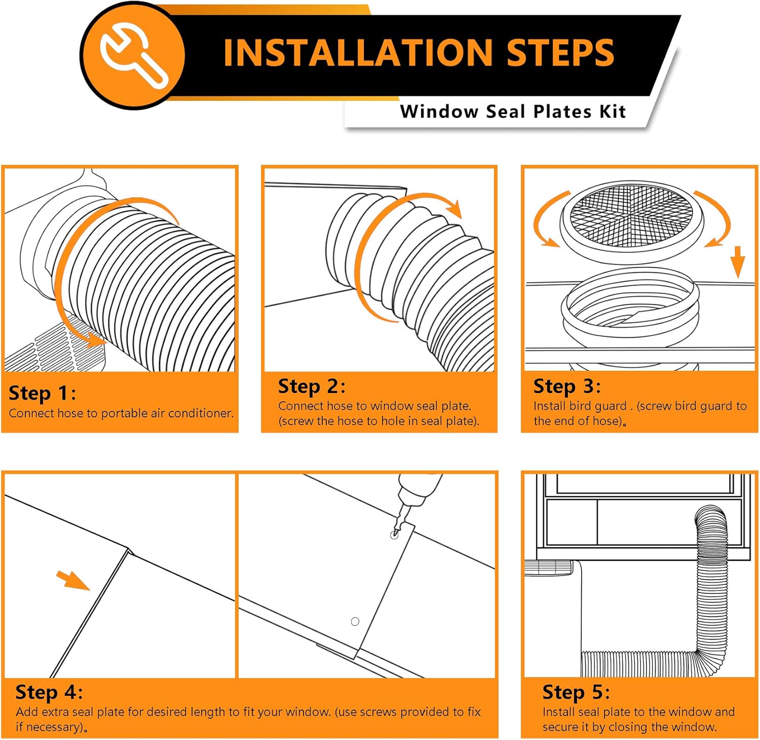 LBG Products Portable AC Window Seal Plates Kit