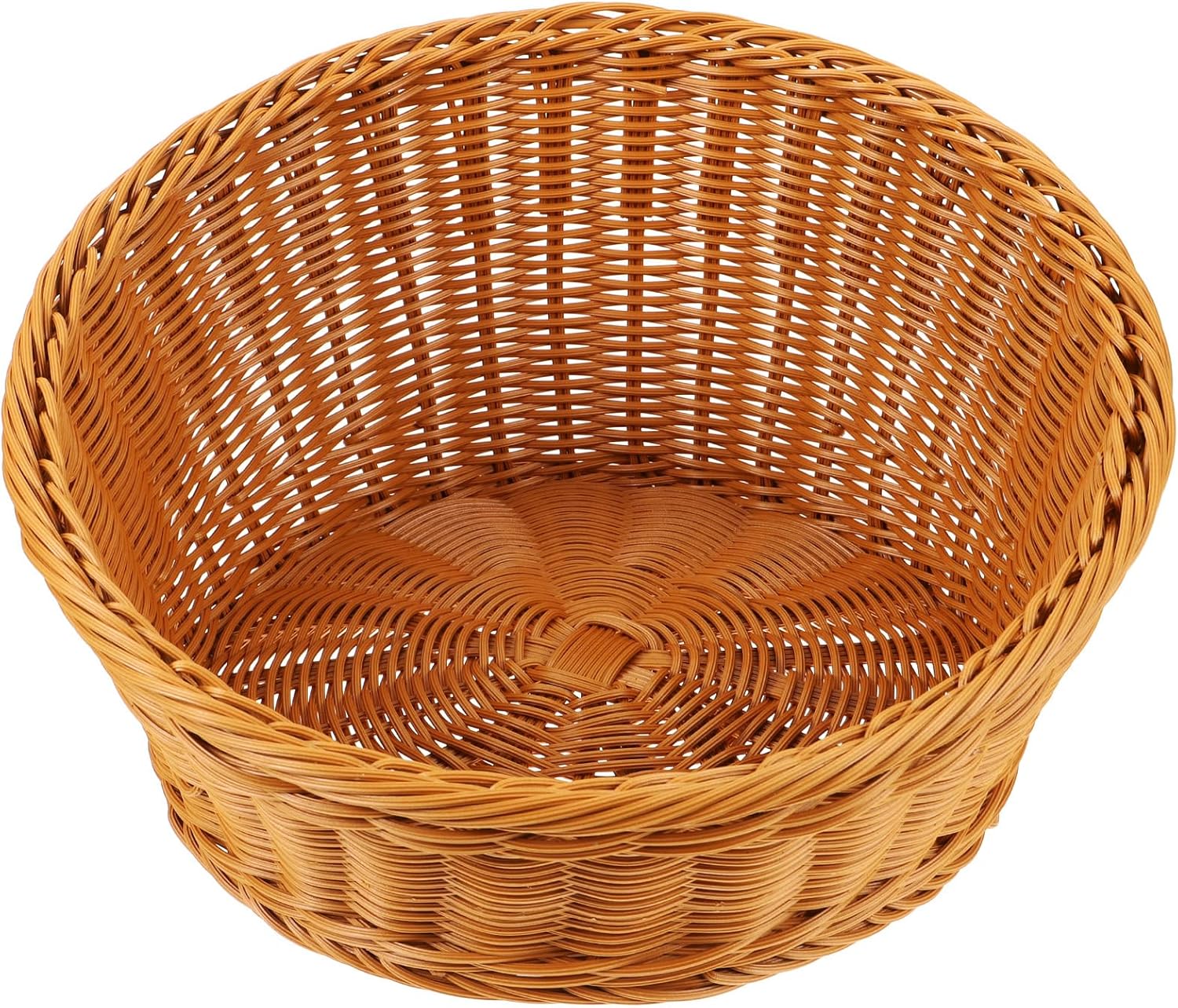 Amosfun Artificial Wicker Bread Basket Round Food Storage Basket 12x12x75 Inch