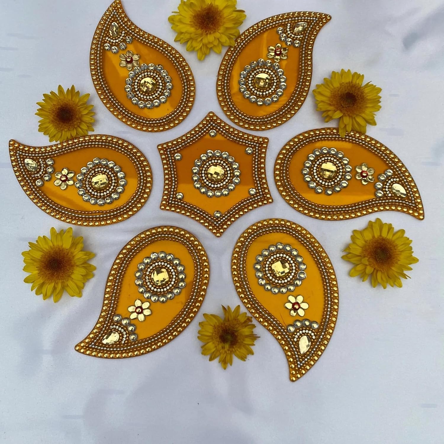 LOVENSPIRE Acrylic Rangoli Set 12 Inches Reusable
