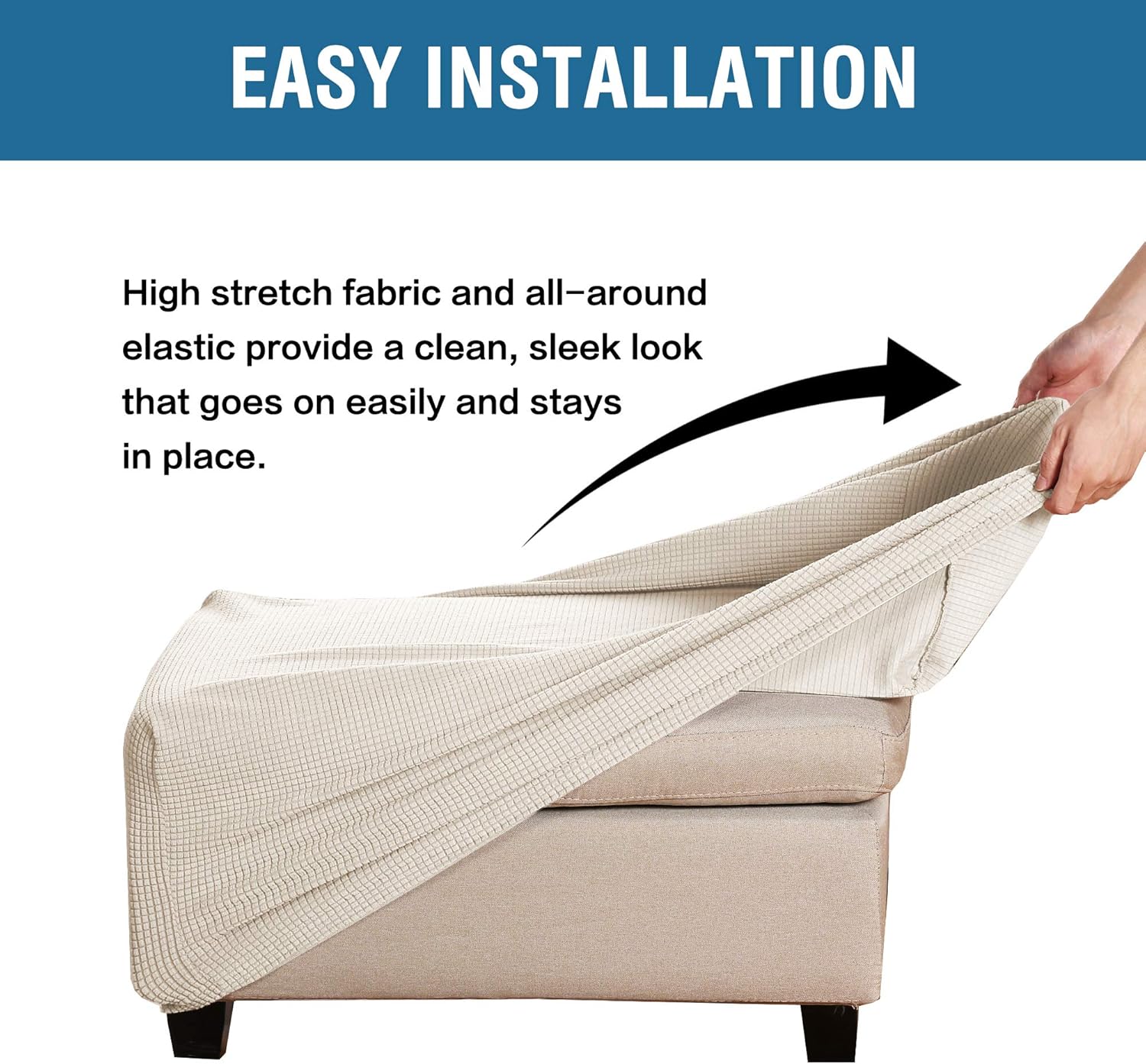 HVERSAILTEX Stool Cover Slipcover for Ottomans