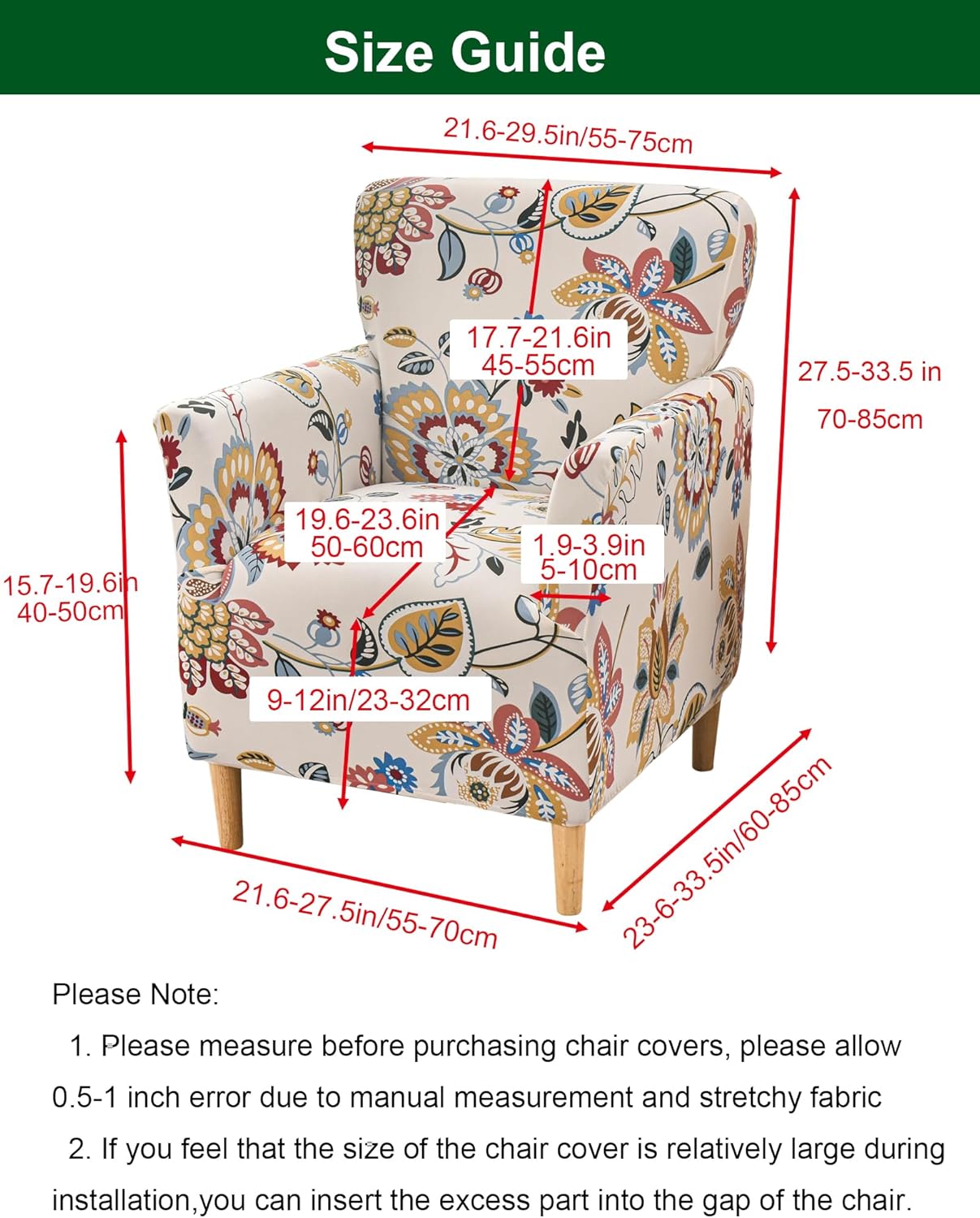 CRFATOP Stretchable Armchair Slipcover with Arms