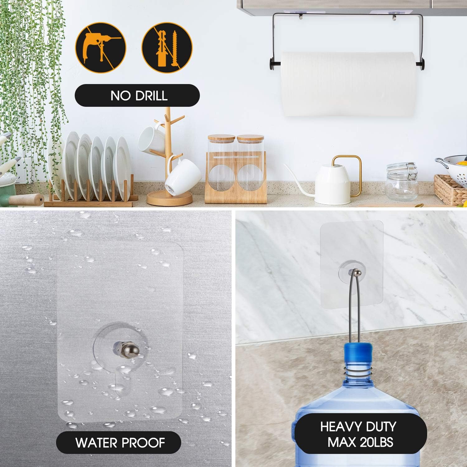 Under Cabinet Paper Towel Holder Wall Mount - Chrome Stainless Steel