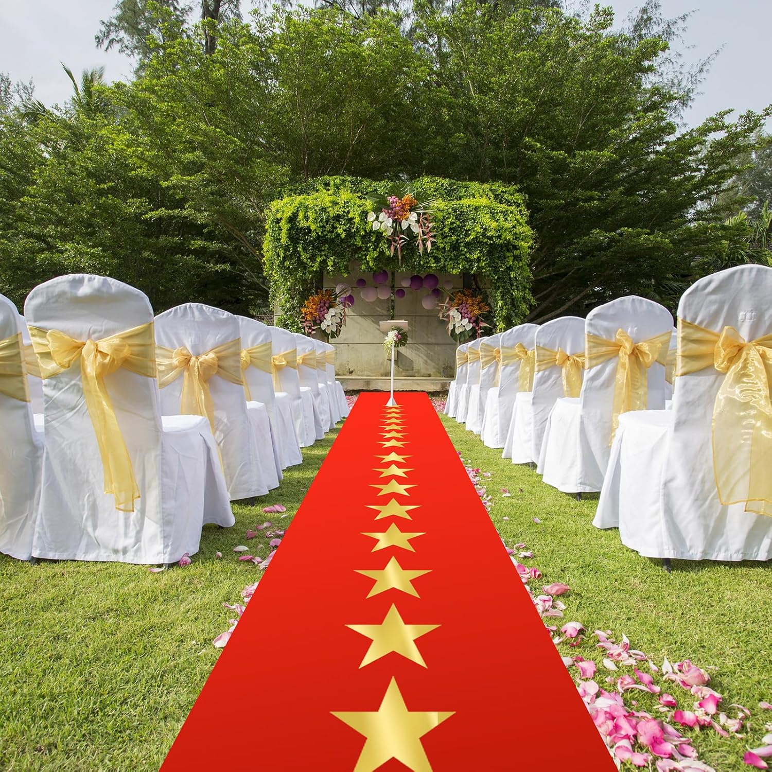 Timgle Red Plastic Carpet Runner for Party Decorations
