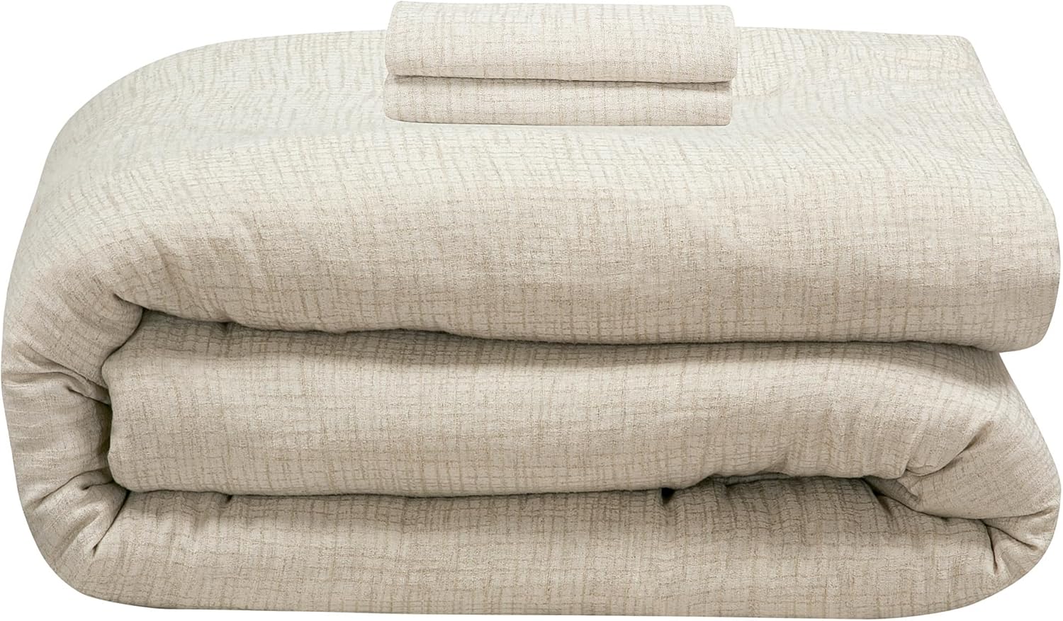 ROYALE LINENS Natural Duvet Cover Full Queen 3 Piece Set