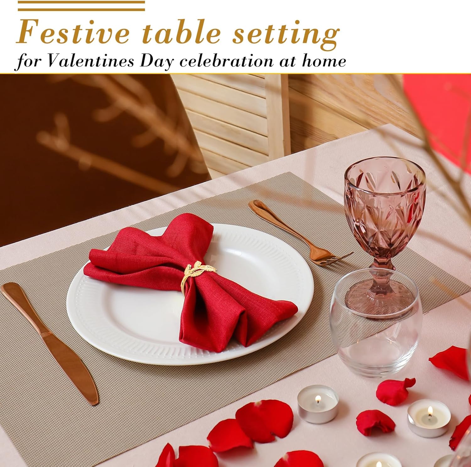 Bokon 50 Pcs Gold Napkin Rings Metal Leaf Design Holders