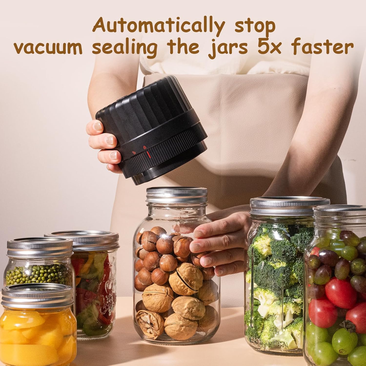 HTPOW Fully Automatic Mason Jar Vacuum Sealer Kit