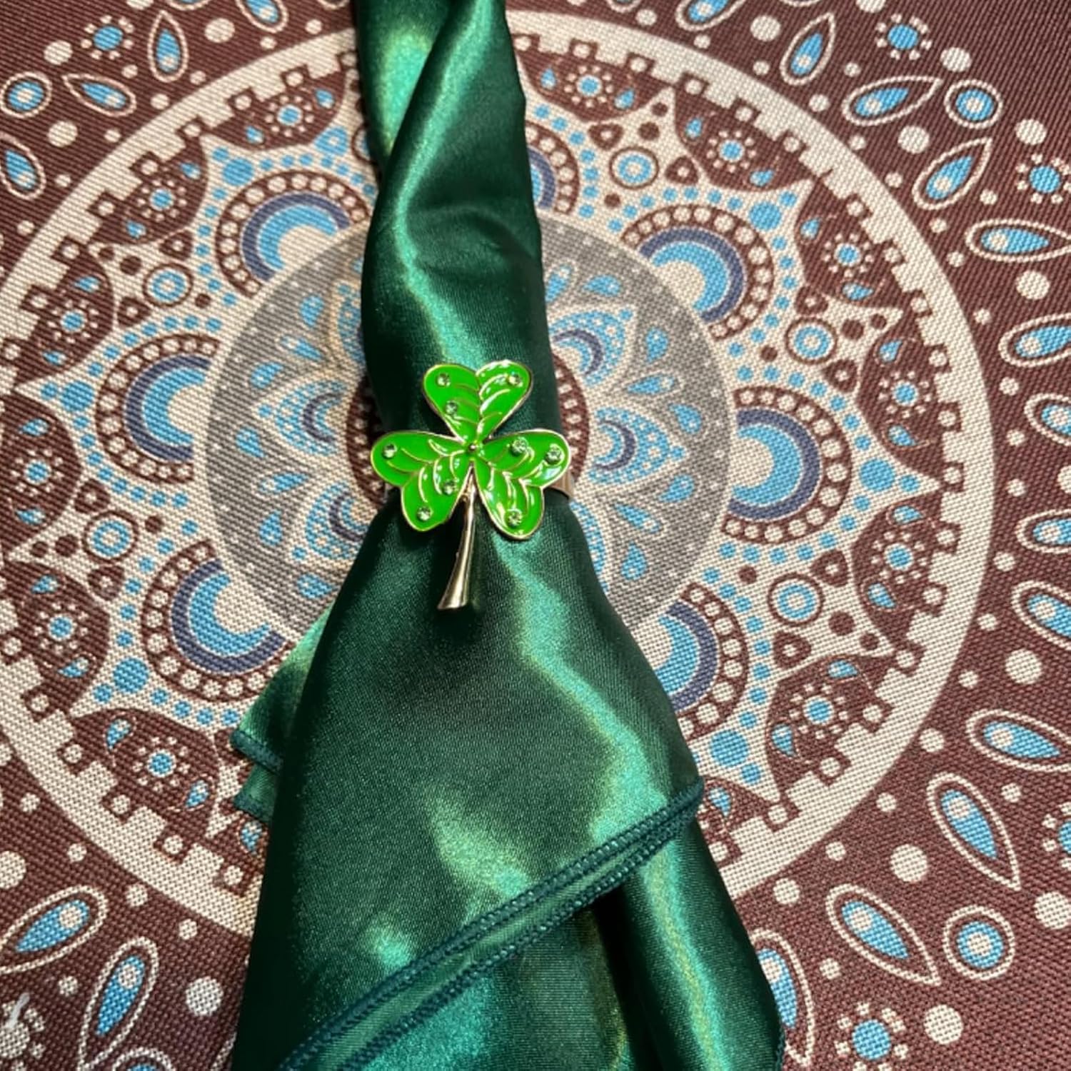 6Pcs Shamrock Napkin Rings for Table Decor