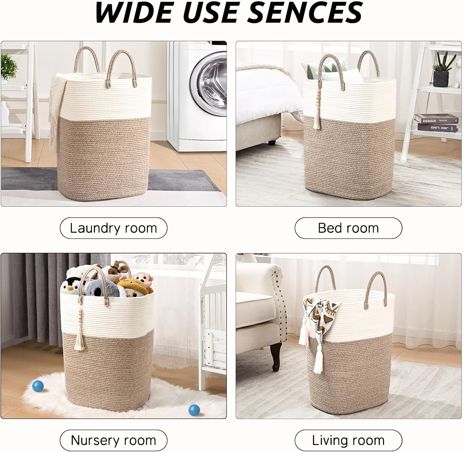 Wenmer Woven Laundry Basket with Beads Tassel