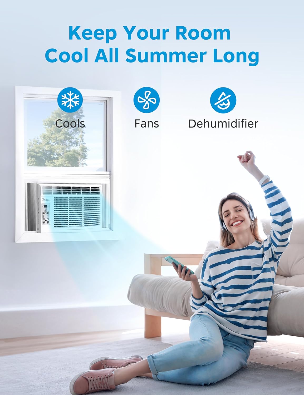 Midea 5000 BTU Window Air Conditioner for 150 Sq Ft Cooling