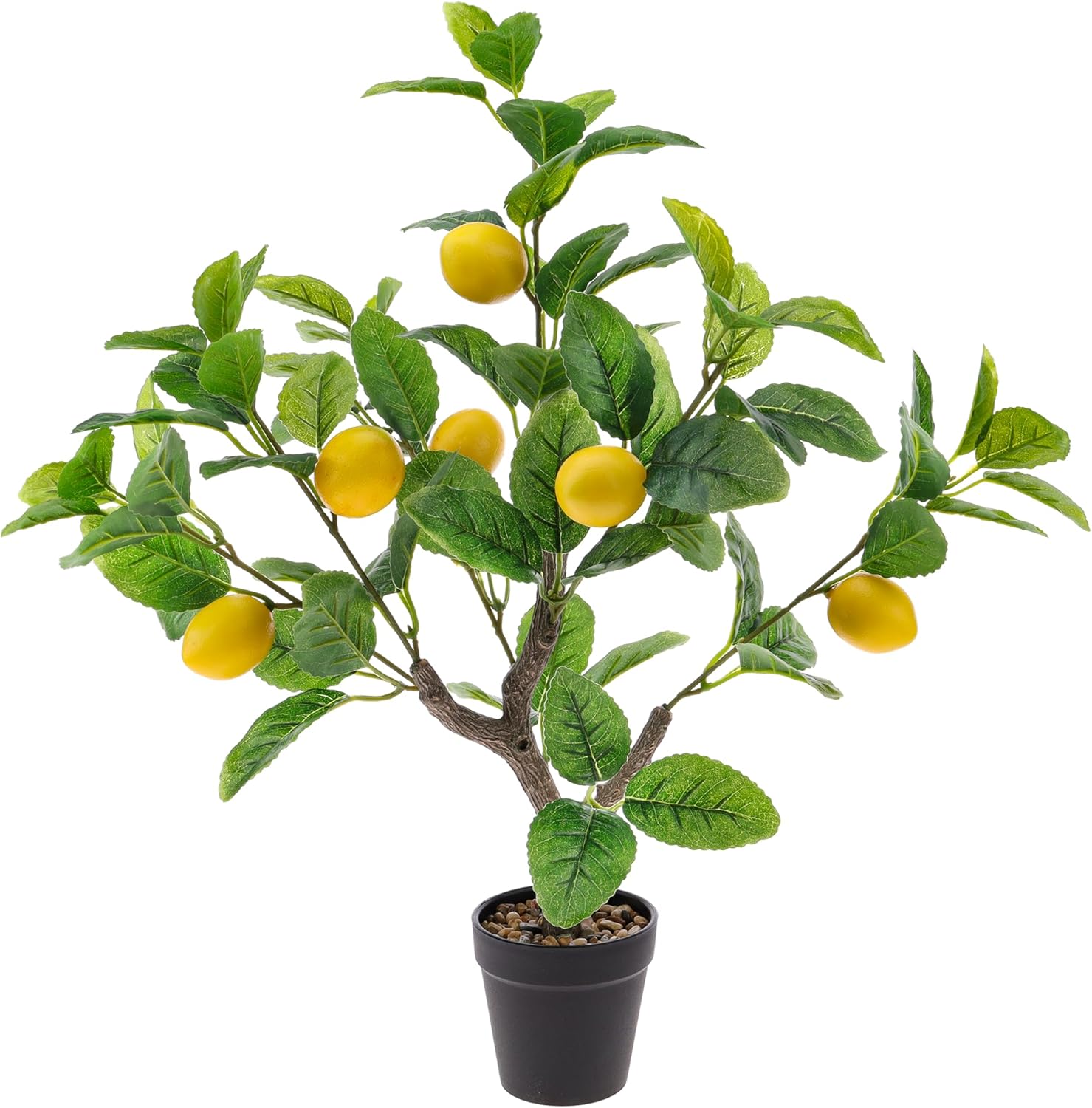 21 Inch Artificial Lemon Tree Potted Plant with Black Pot