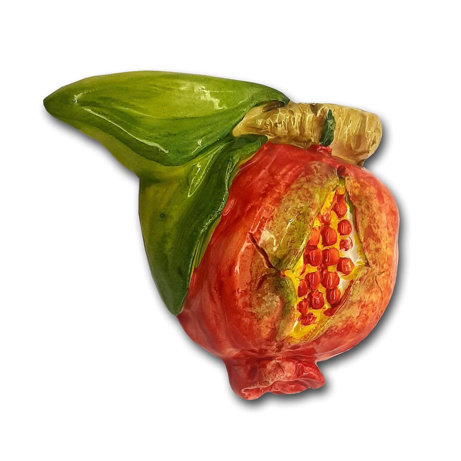 Italian Ceramic Pomegranate Wall Decor - Hand Painted Kitchen Accents