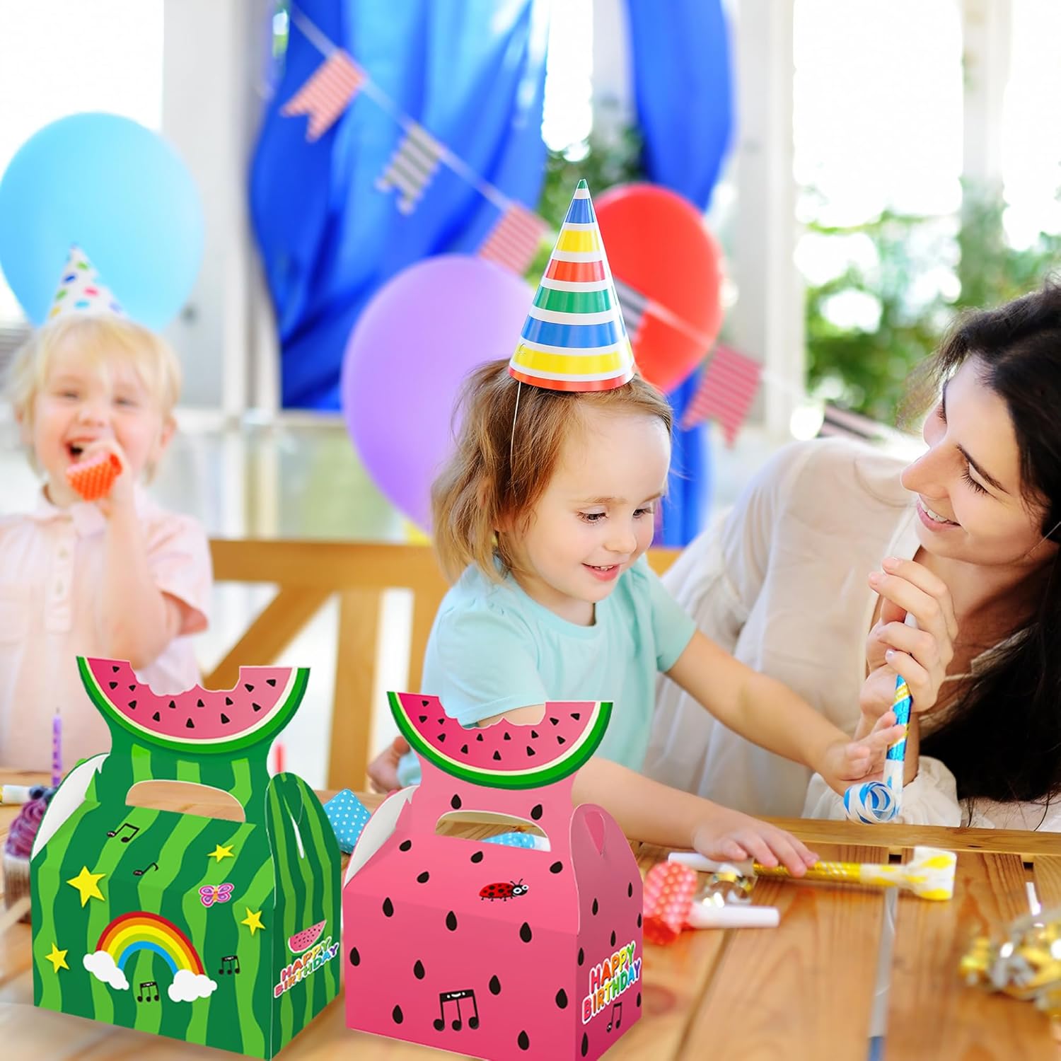 Cartoon Melon Party Goodie Bags 16 Pcs for Kids