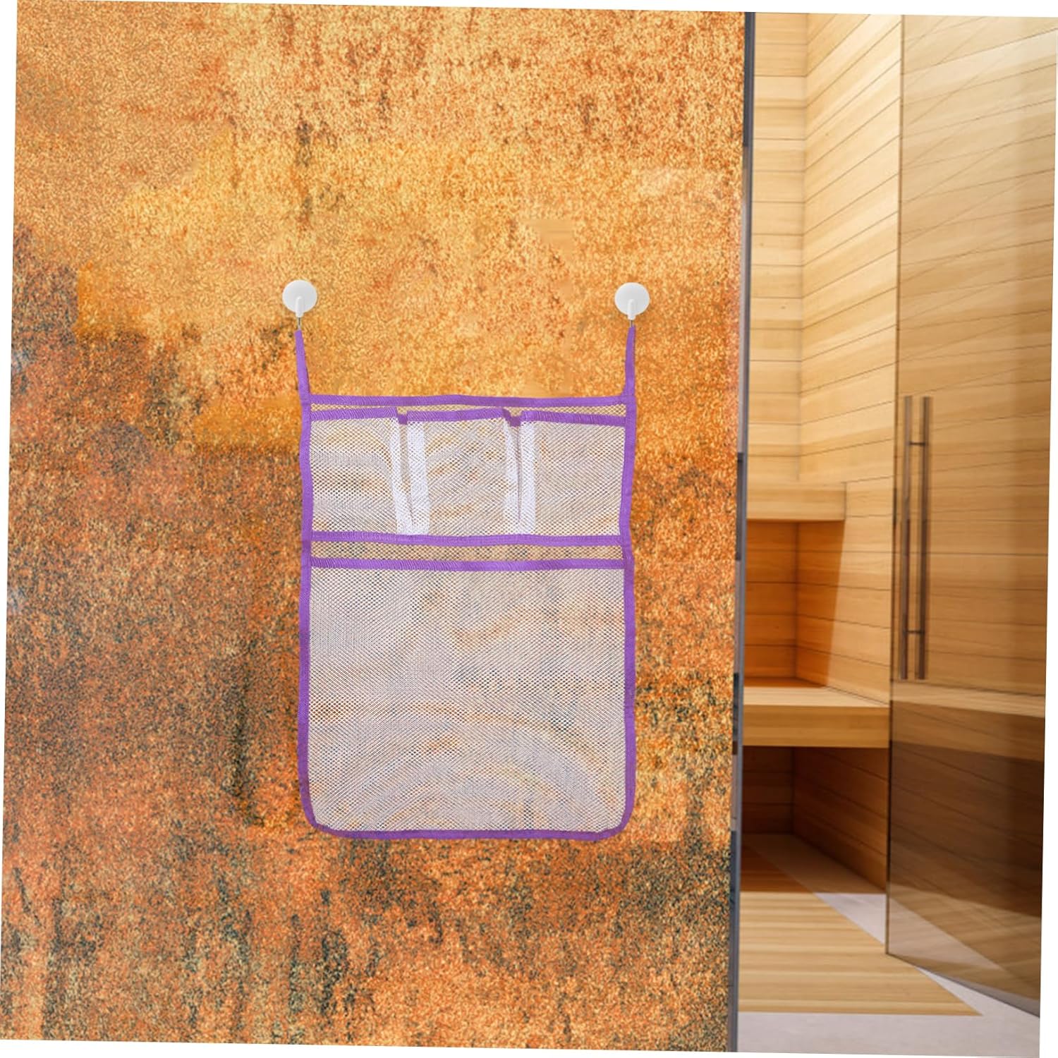 ABOOFAN Multi-functional Bathroom Shower Organizer Hanging Mesh Bag