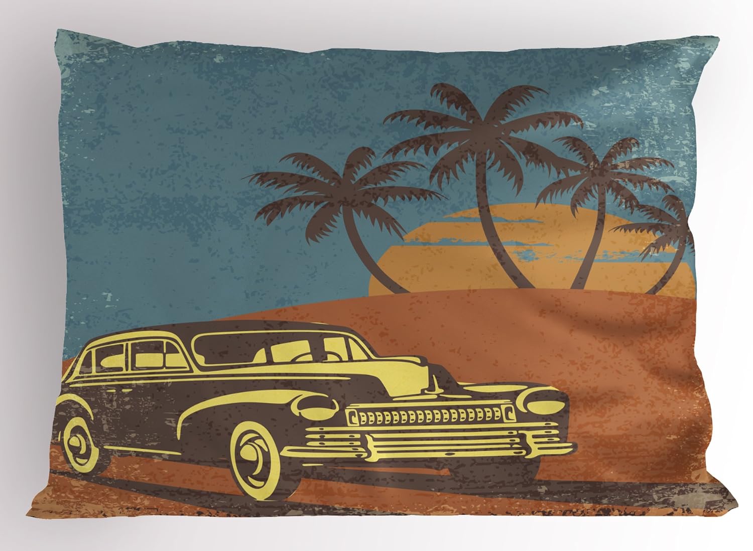 Ambesonne Vintage Car Beach Pillow Sham 26x20