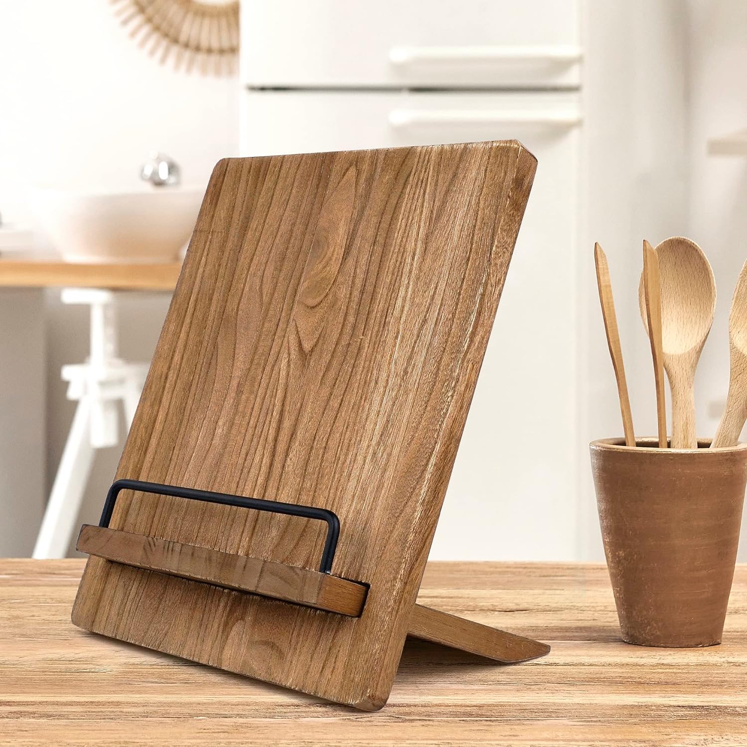 Wood Cookbook Stand for Kitchen Use