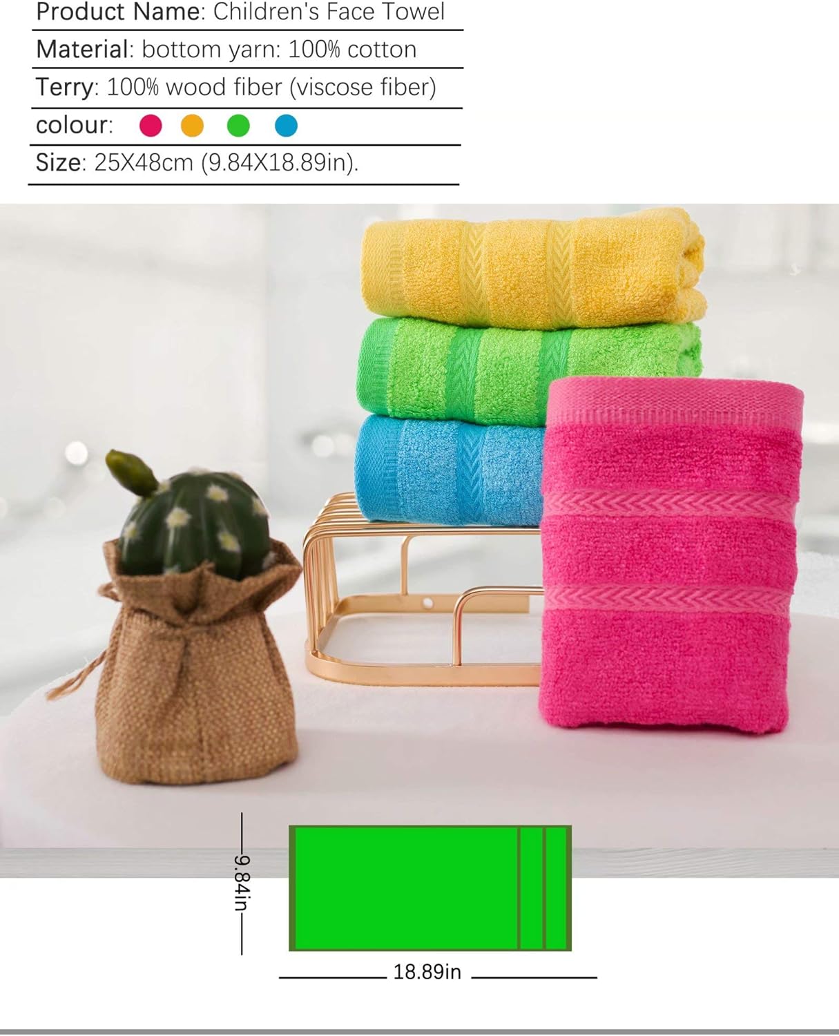 MEMRUI Multicolor Fingertip Towels 4 Pack