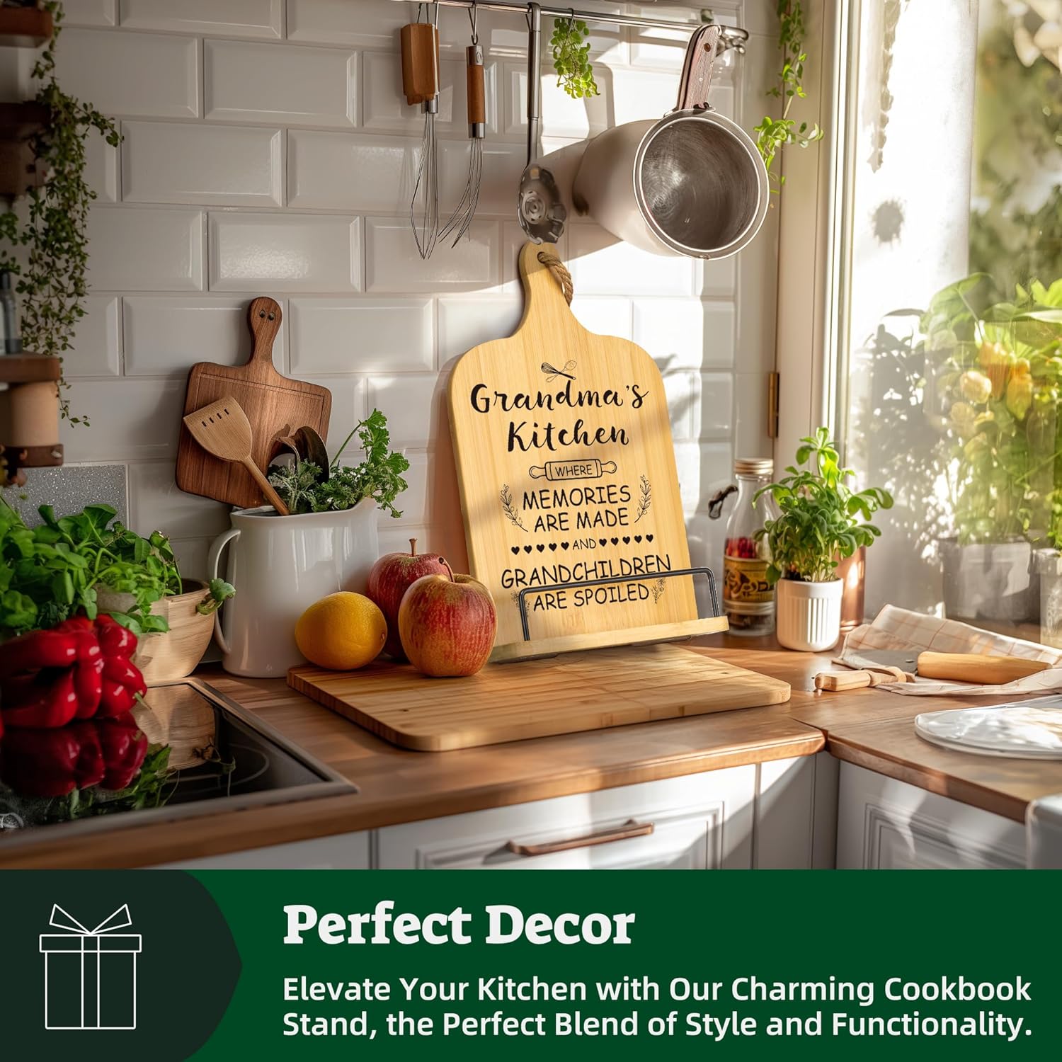 Happy Marriage Bamboo Cutting Board with Stand