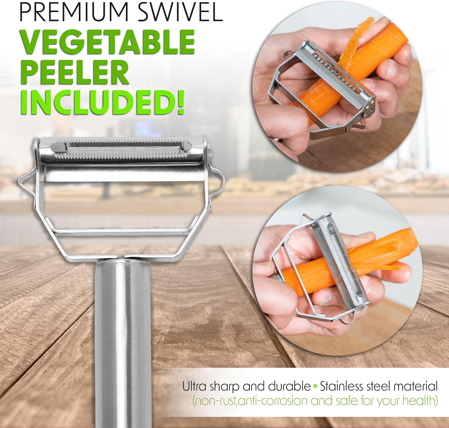 WOODYBITES Cheese Grater Rotary - Multi Function Kitchen Tool