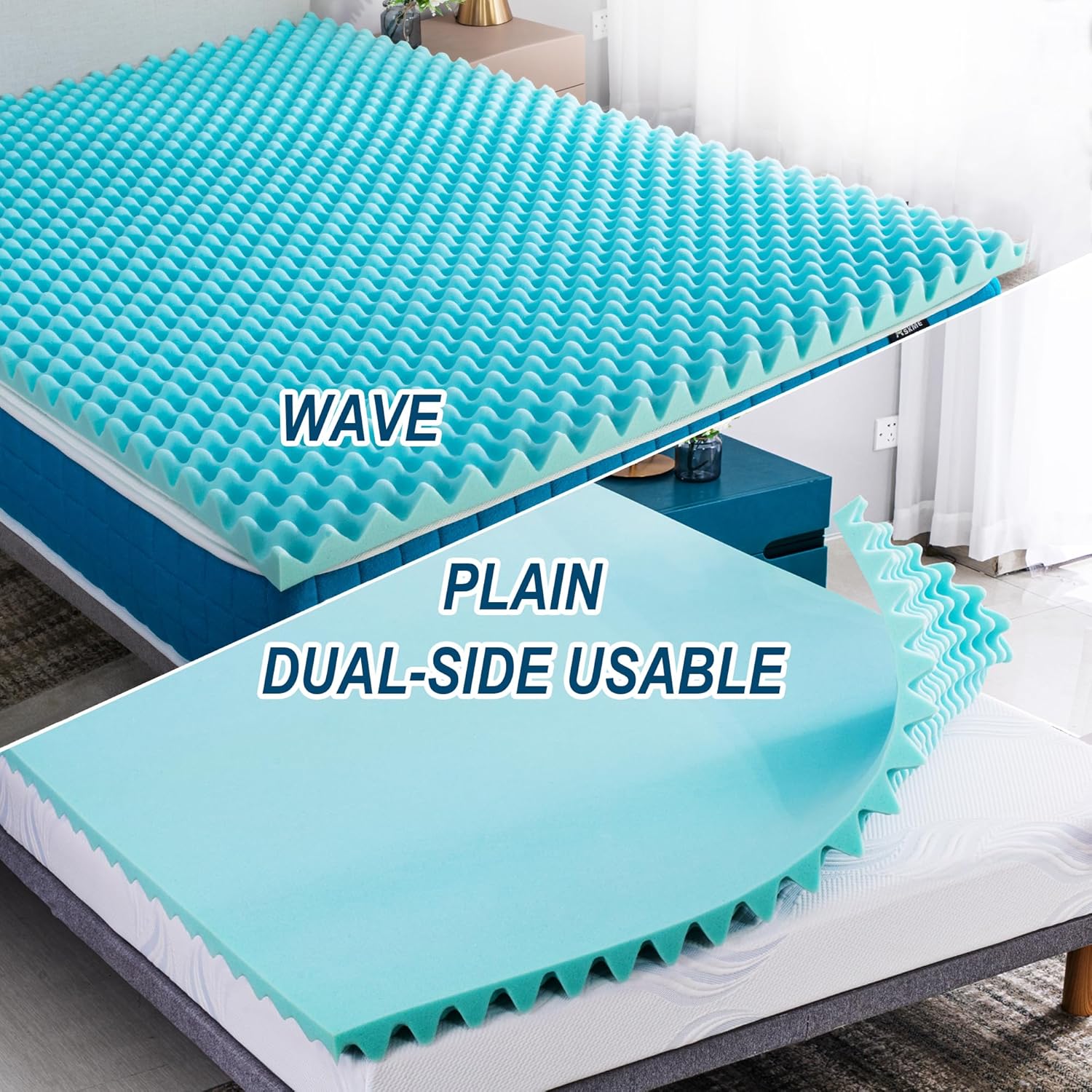 BreezeRest Cooling Gel Memory Foam Mattress Topper Twin XL