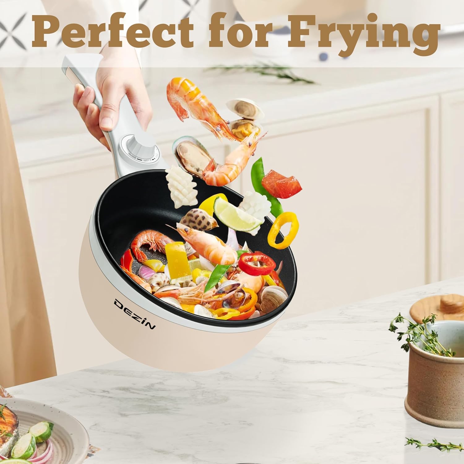 Dezin Hot Pot Electric with Steamer 15L Compact Cooker