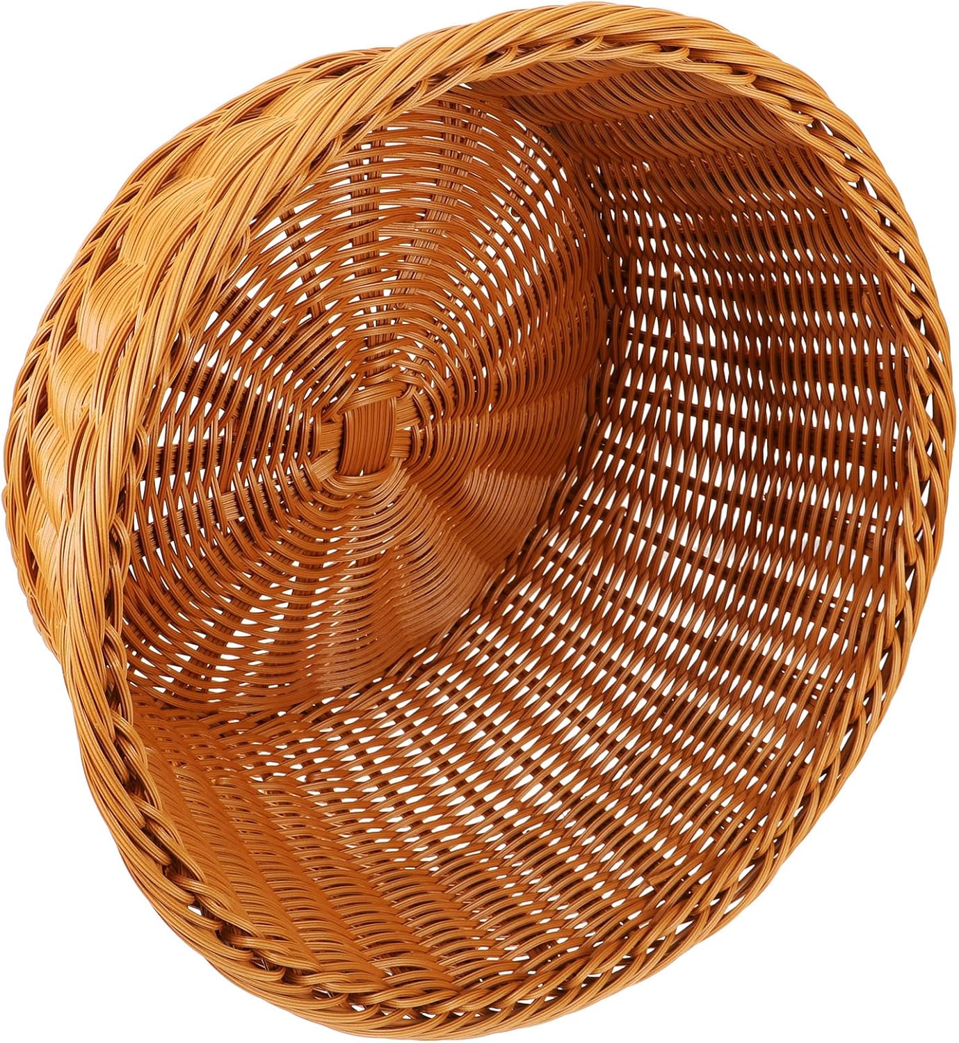 Amosfun Artificial Wicker Bread Basket Round Food Storage Basket 12x12x75 Inch