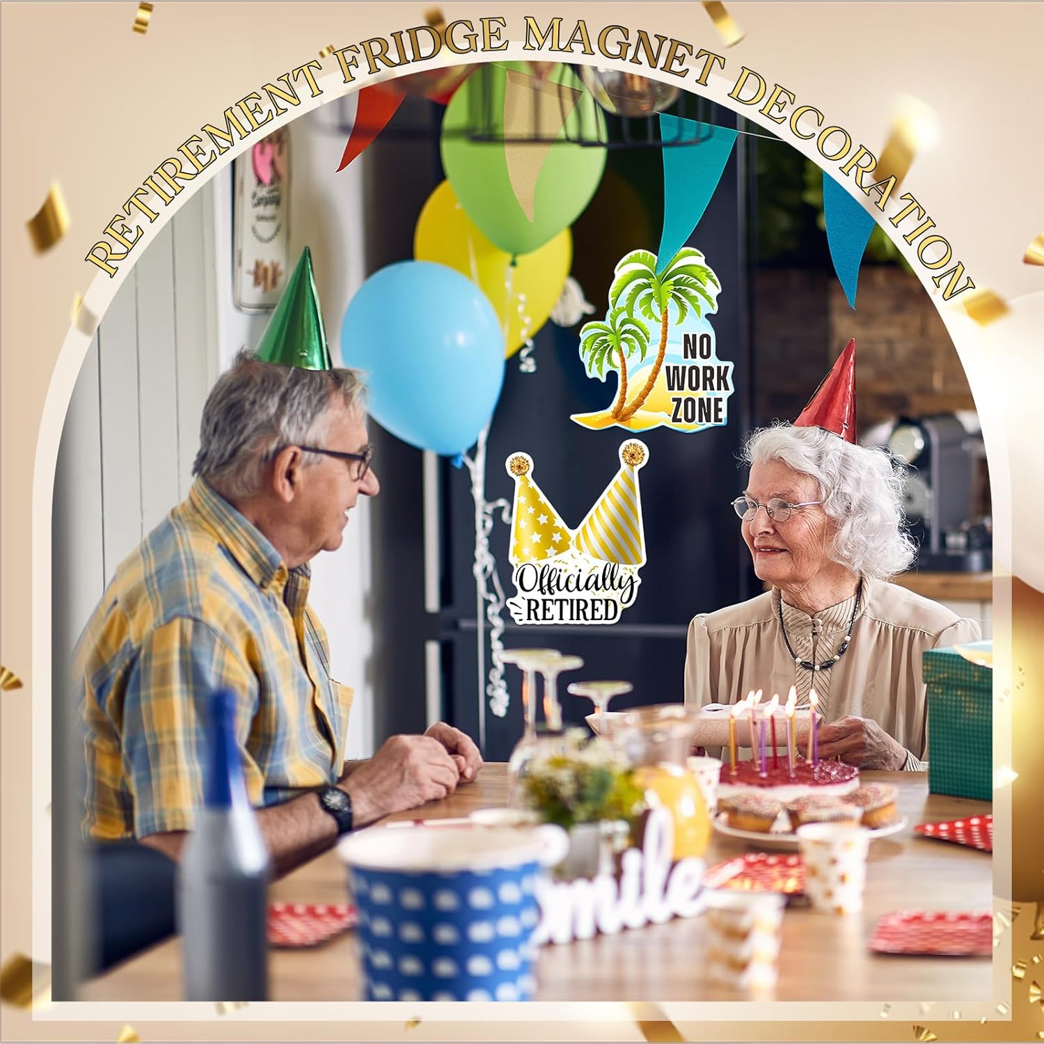 Hoteam 4 Pcs Happy Retirement Cruise Door Magnets