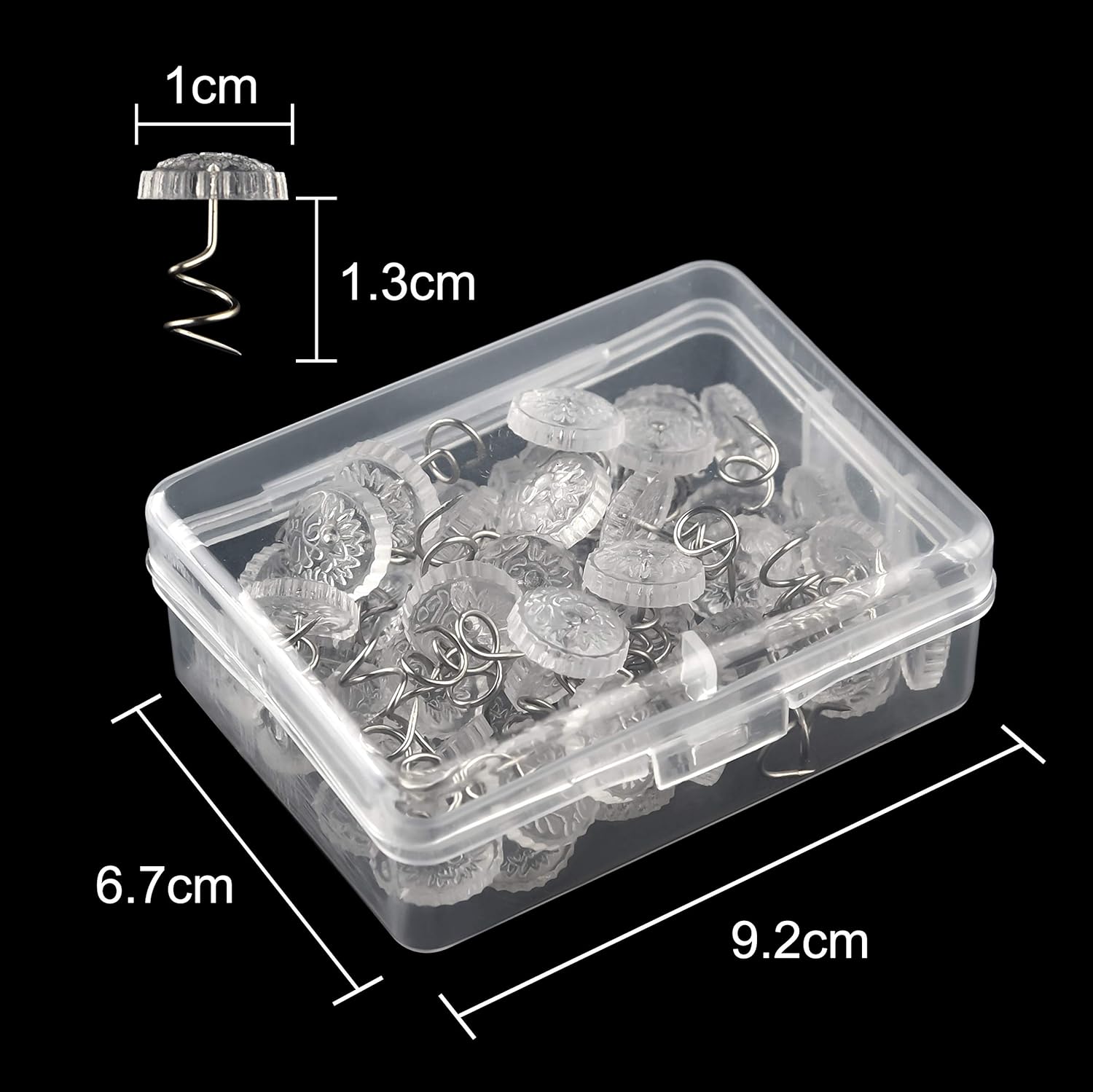 KUUQA Clear Twist Pins for Bed Skirts and Upholstery 50 Pcs