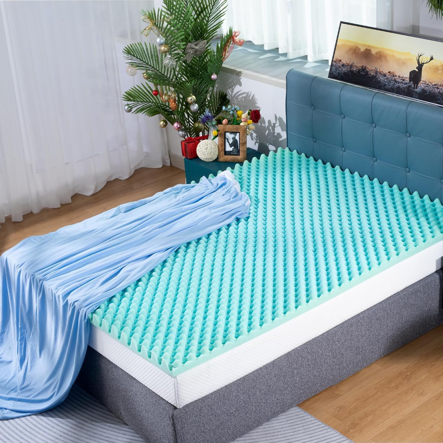 BreezeRest Cooling Gel Memory Foam Mattress Topper Twin XL