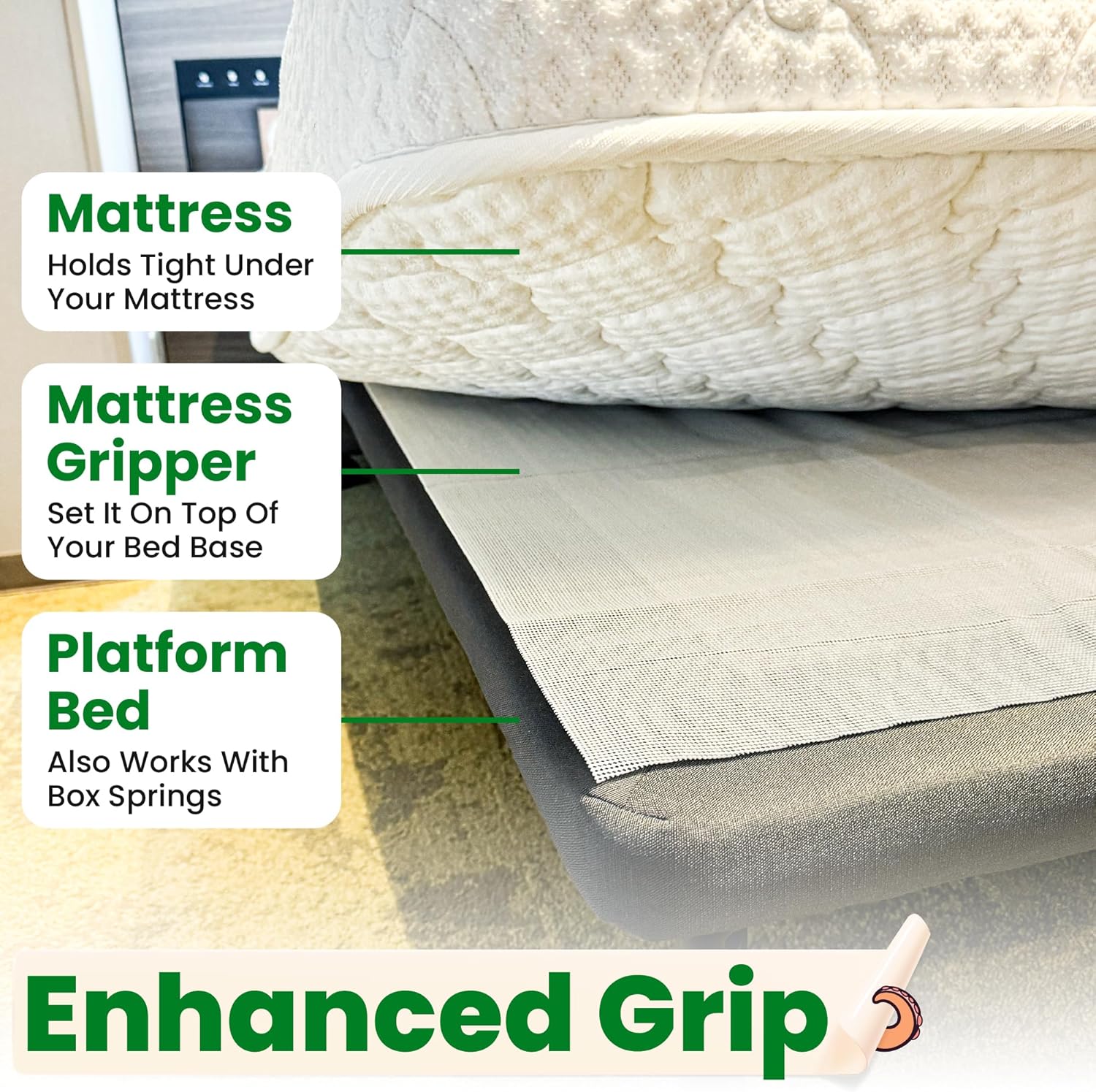 ECOHomes Non Slip Mattress Gripper Pad for Twin Size
