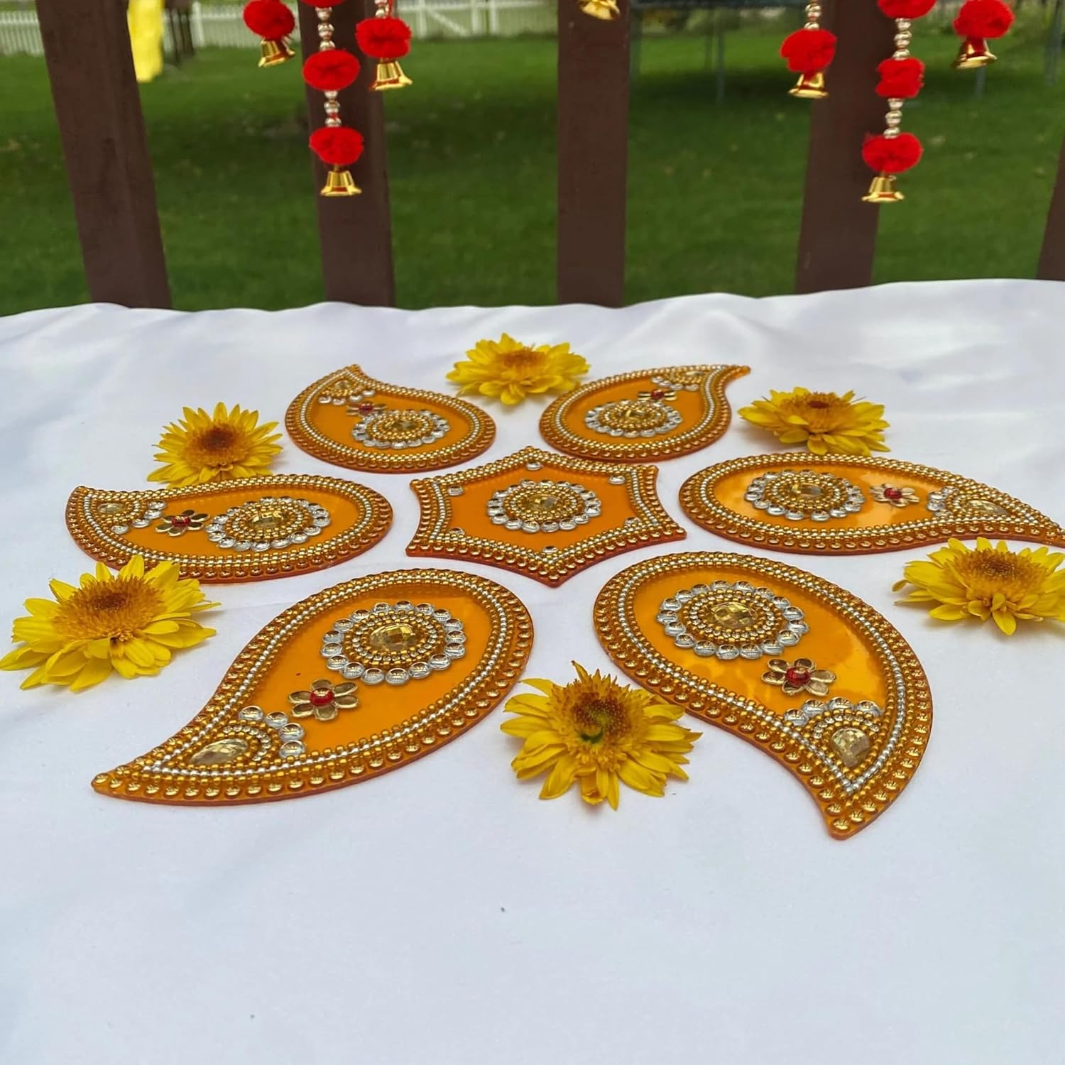 LOVENSPIRE Acrylic Rangoli Set 12 Inches Reusable