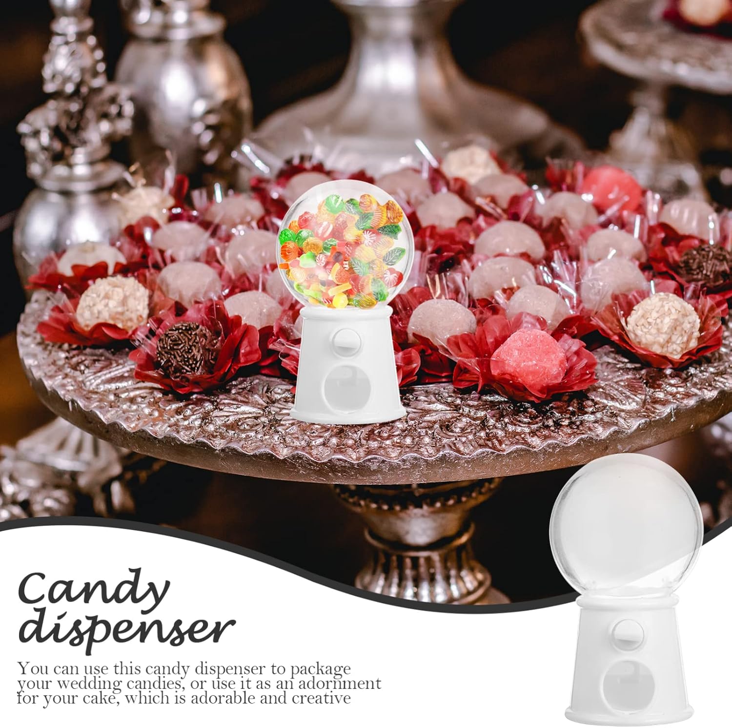 Unomor 12Pcs Mini Gumball Machines Candy Dispenser for Weddings and Parties