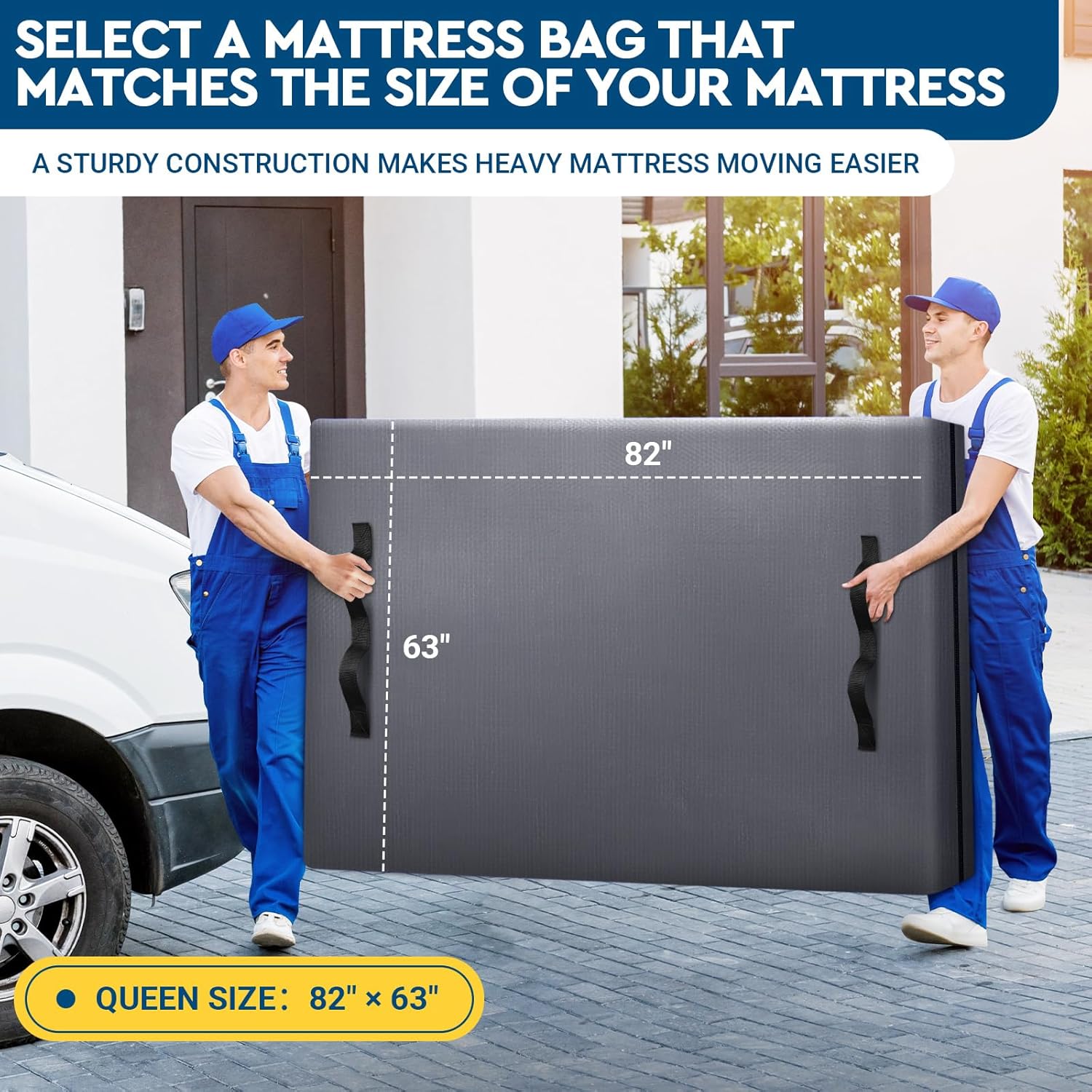 StorageRight Heavy Duty Queen Mattress Bag with Handles and Zipper
