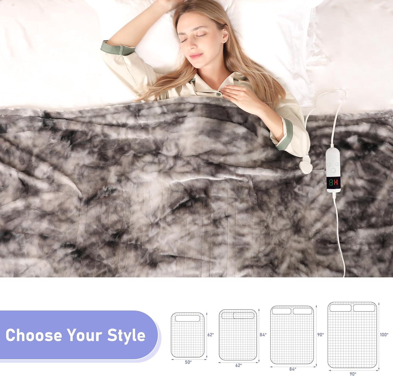 Cushious Electric Heated Blanket Throw 50x60