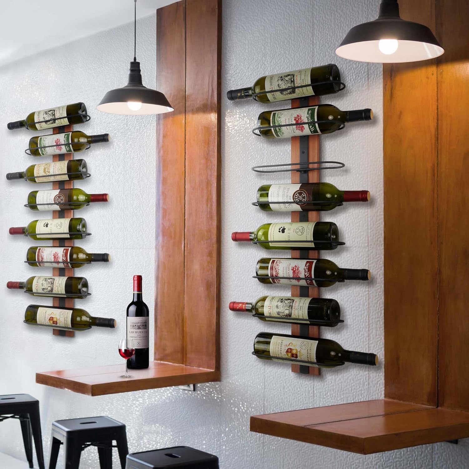 FLstudio Wall Mounted Wine Rack 8 Bottles Organizer