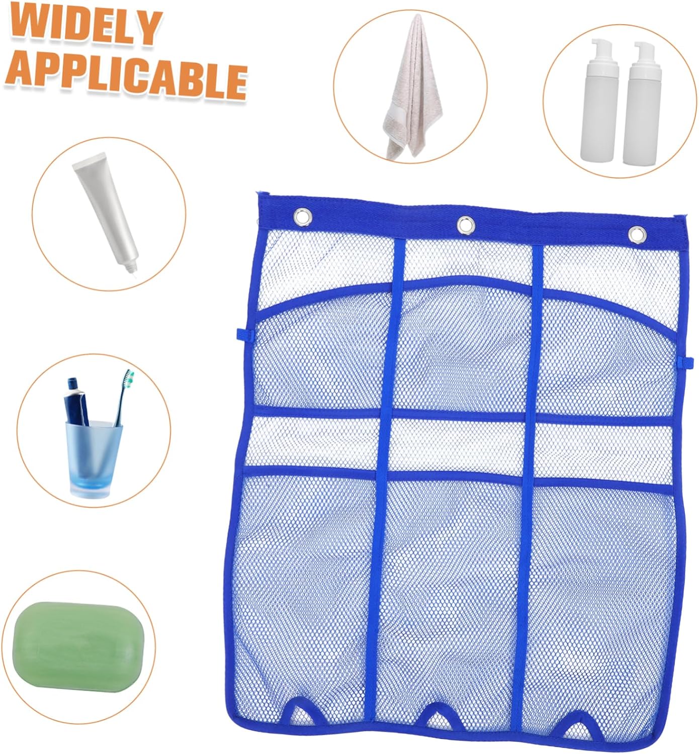 Bath Storage Bag Hanging Mesh Organizer for Shower and Bathroom Supplies