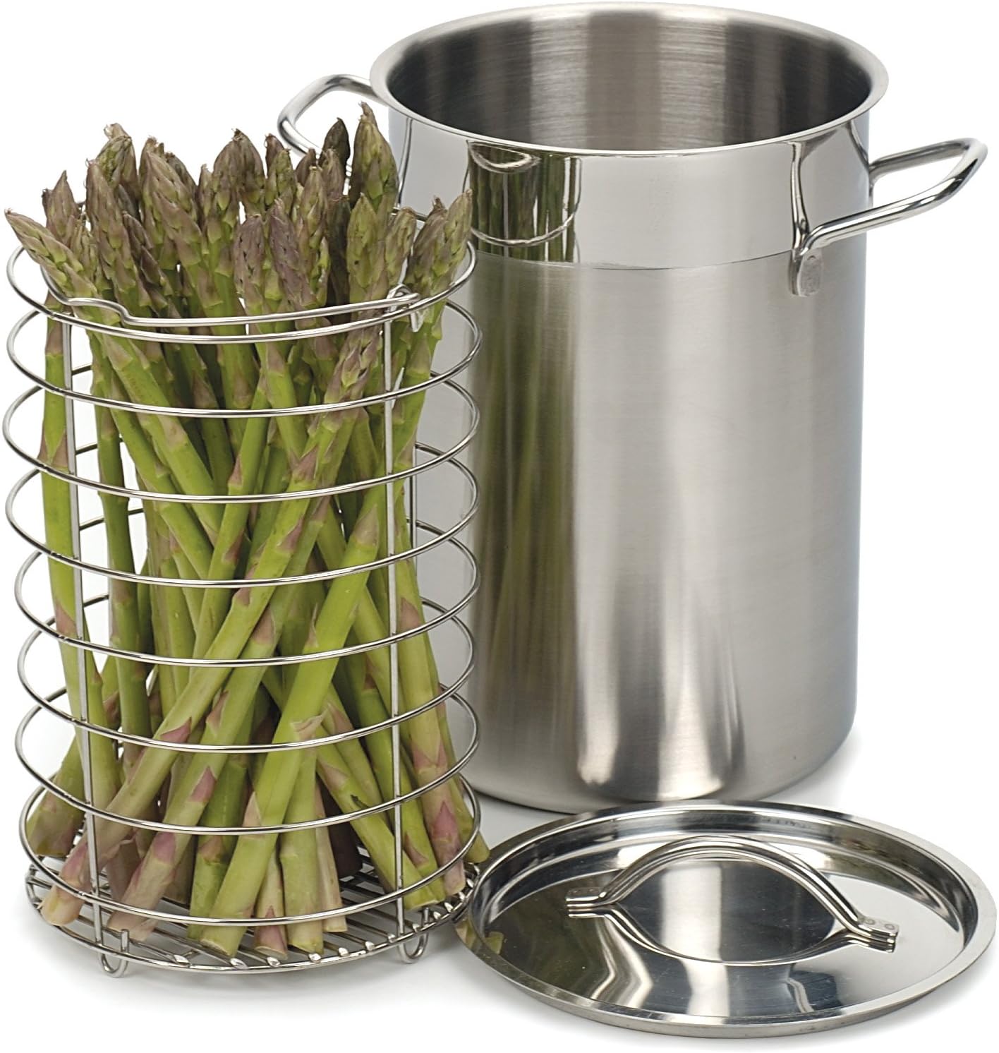 RSVP International Endurance Stainless Steel Asparagus Steamer Pot with Lid