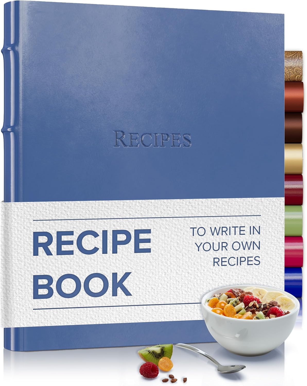 Gallery Leather Recipe Book - 3 Ring Binder with Plastic Sleeves