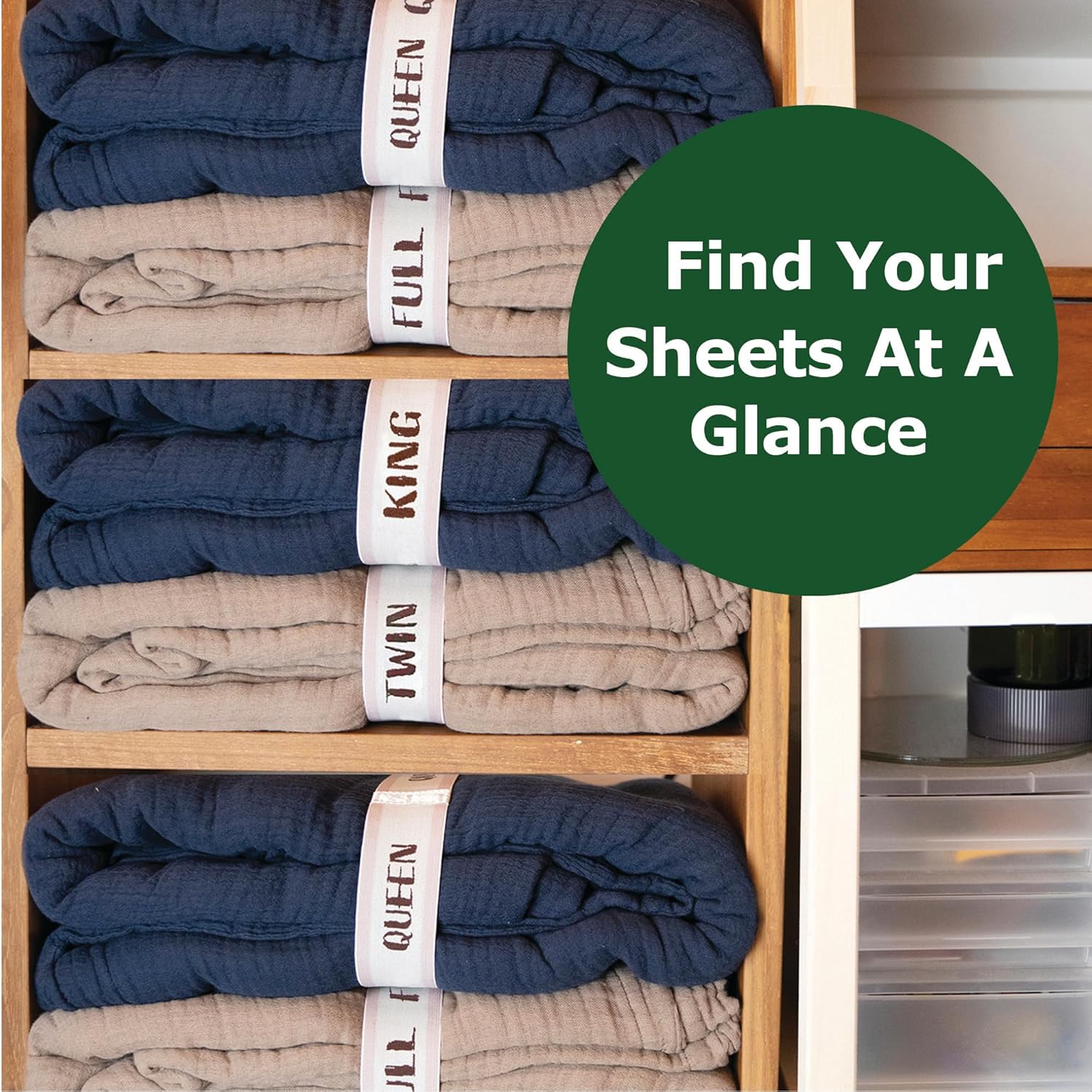 ECOHomes Bed Sheet Organizer Bands 4PCS Cream